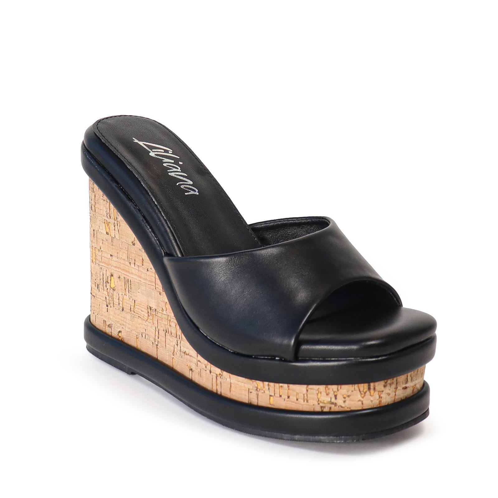MADELINE-1 PLATFORM METAL CUP HEEL WITH ANKLE-BLACK