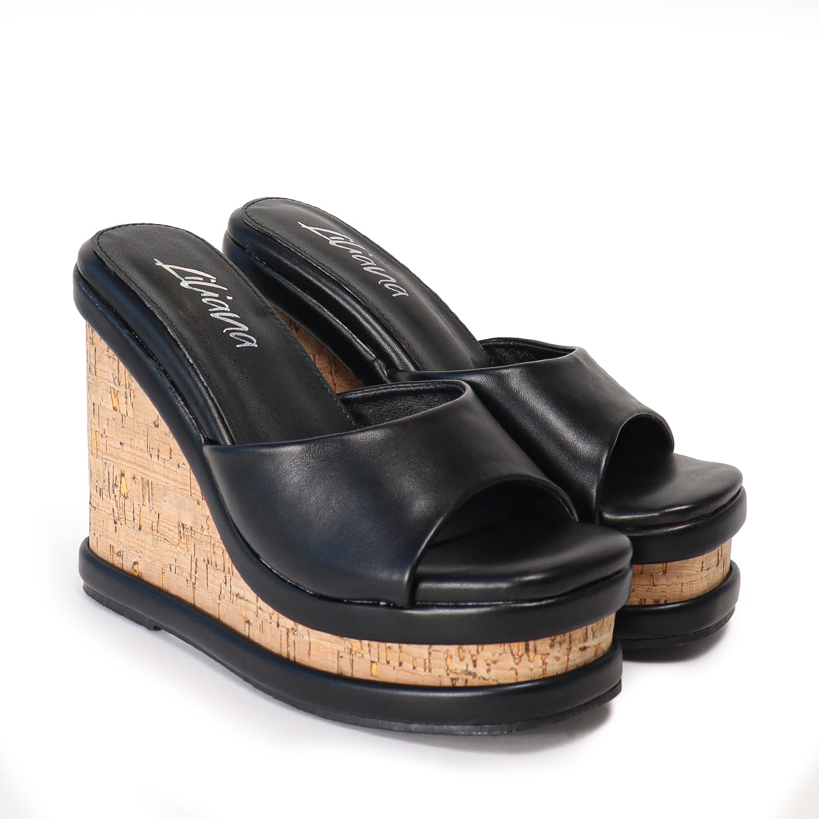 MADELINE-1 PLATFORM METAL CUP HEEL WITH ANKLE-BLACK