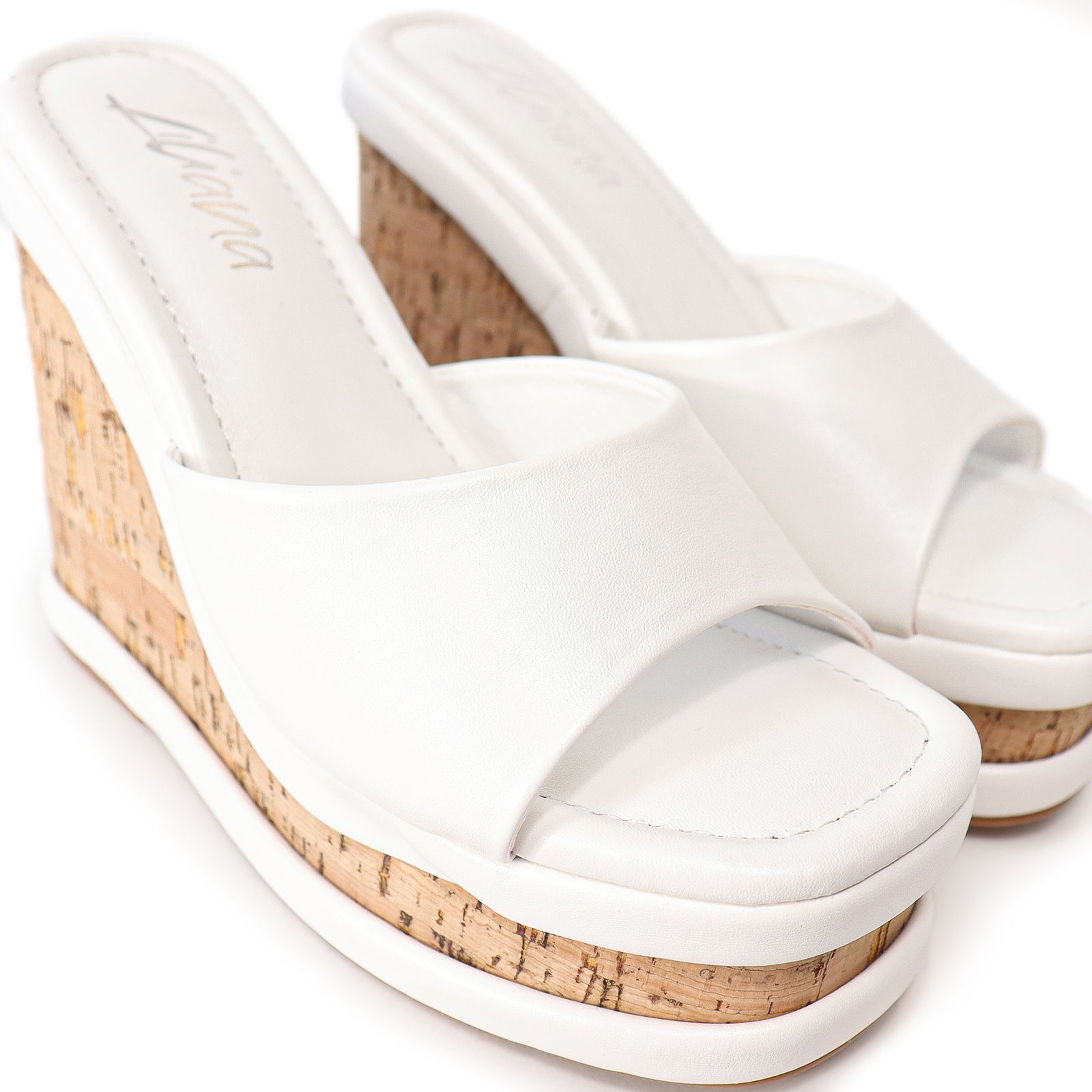MADELINE-1 PLATFORM METAL CUP HEEL WITH ANKLE-WHITE
