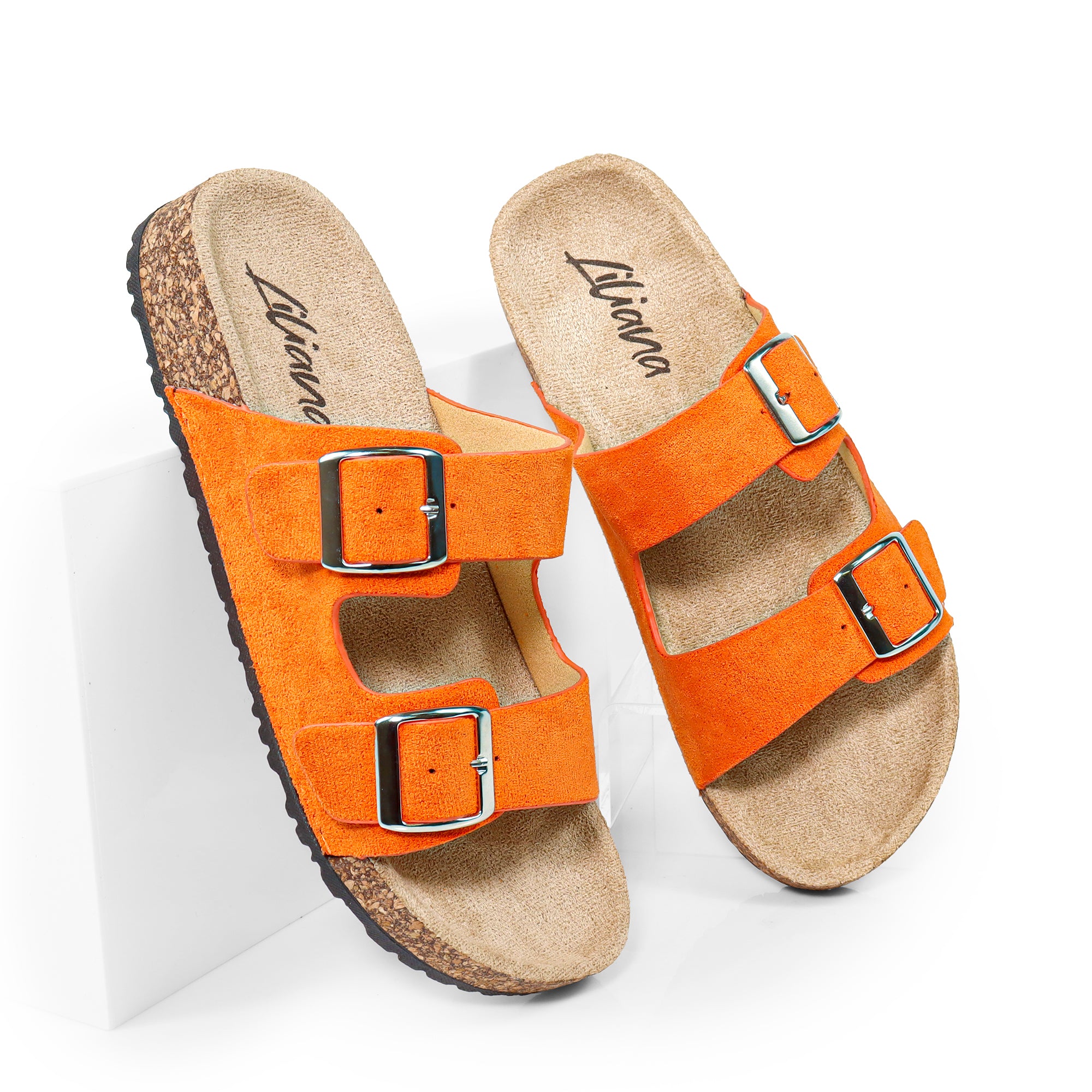 MADIX-1 DOUBLE BUCKLE PLATFORM SANDAL ORANGE