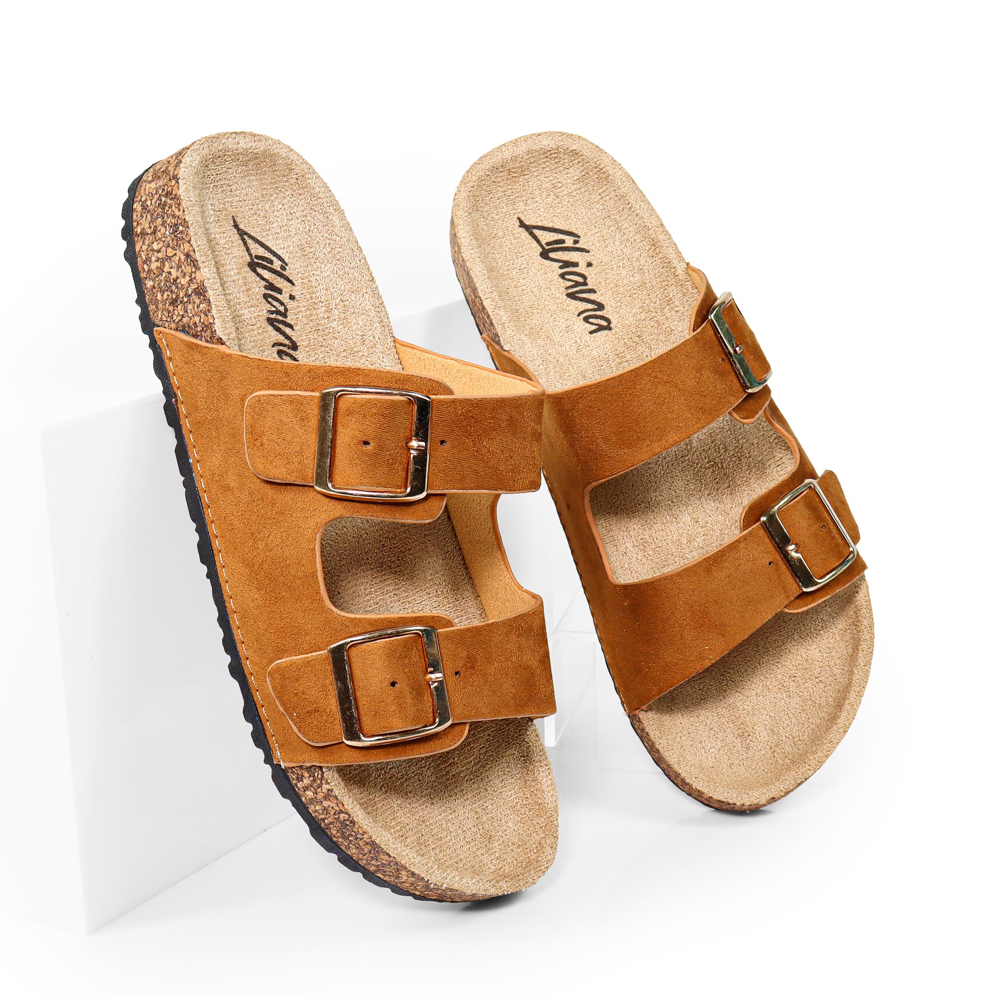 MADIX-1 DOUBLE BUCKLE PLATFORM SANDAL TAN