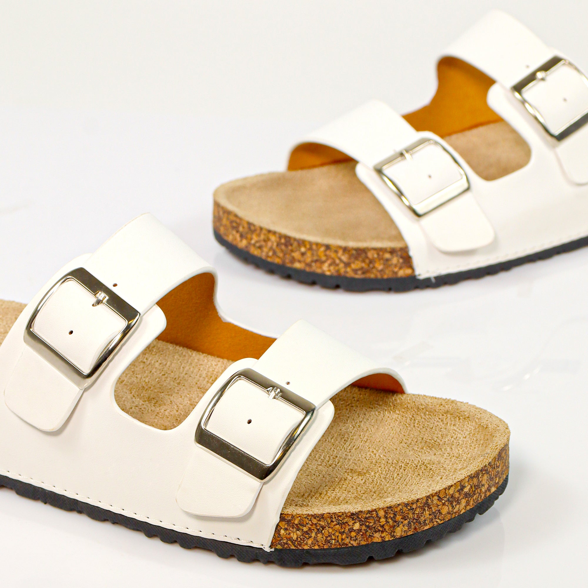 MADIX-1 DOUBLE BUCKLE PLATFORM SANDAL WHITE