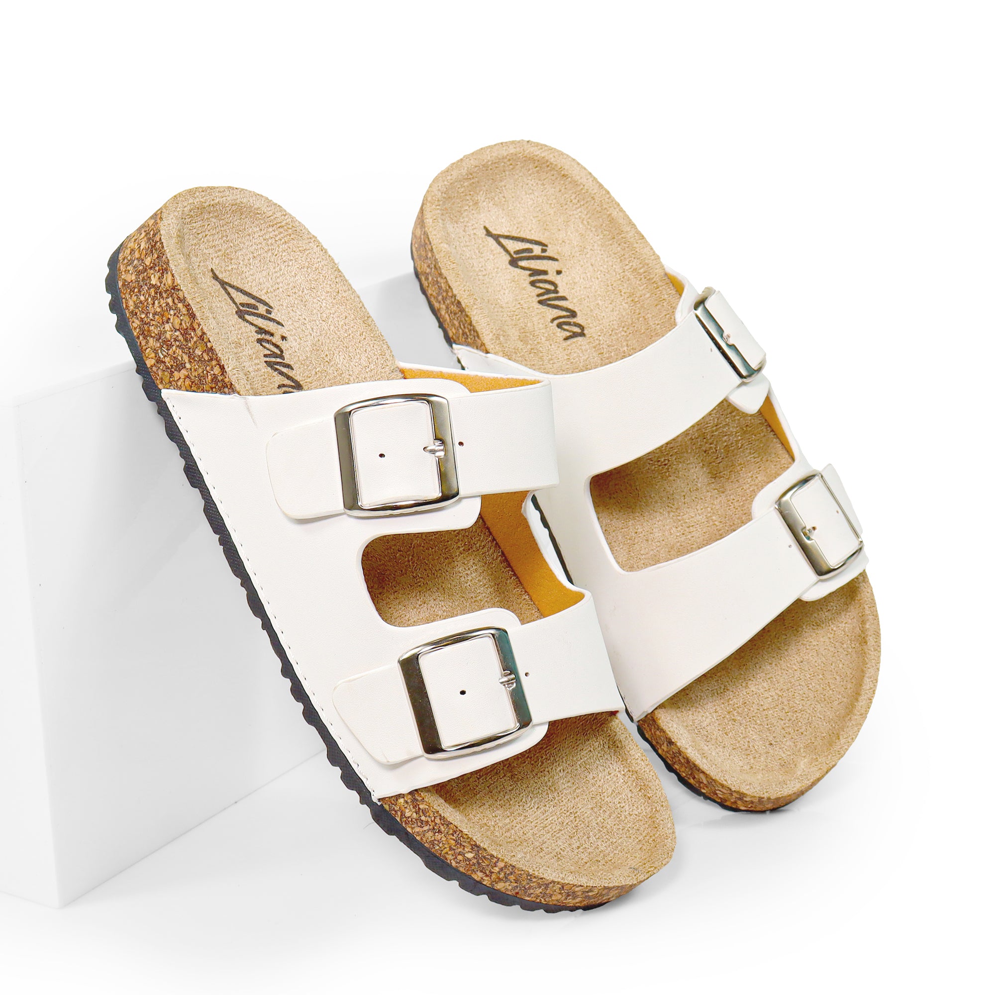 MADIX-1 DOUBLE BUCKLE PLATFORM SANDAL WHITE