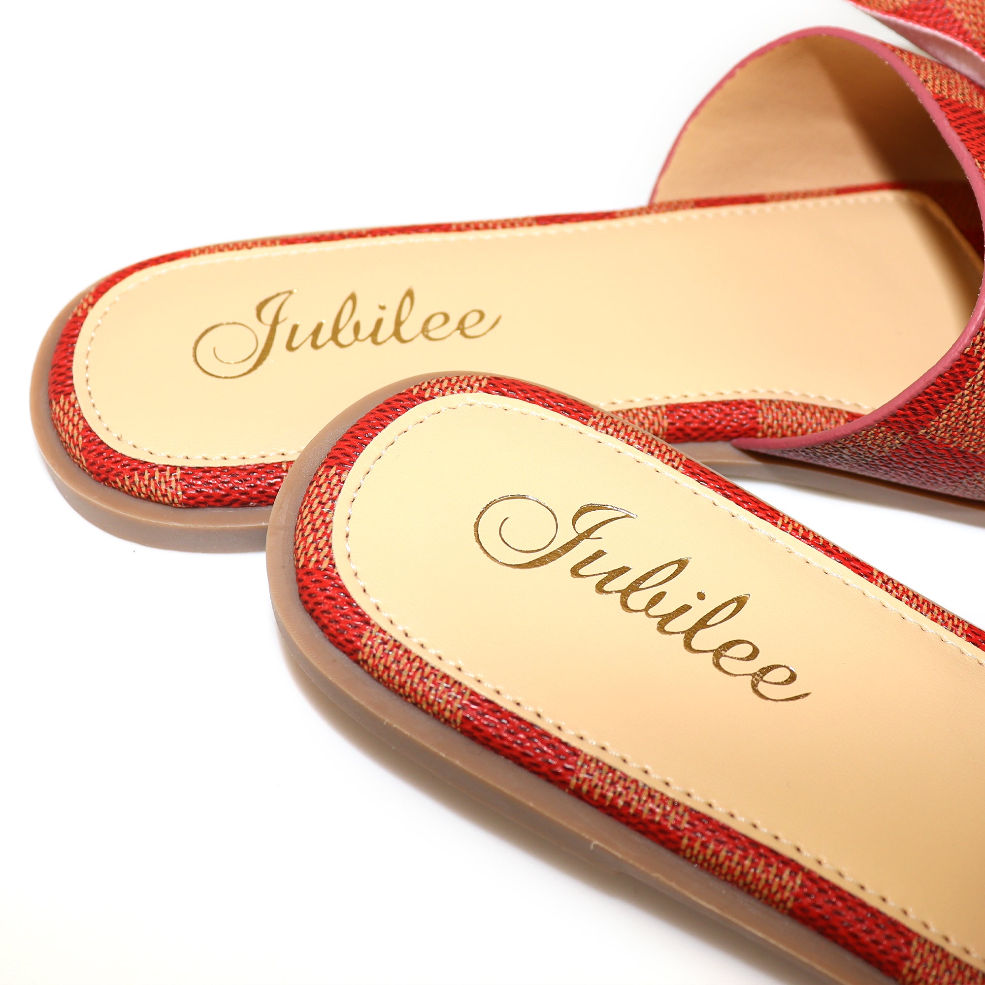 MADRID-1 CHECKERBOARD BOW SANDAL RED