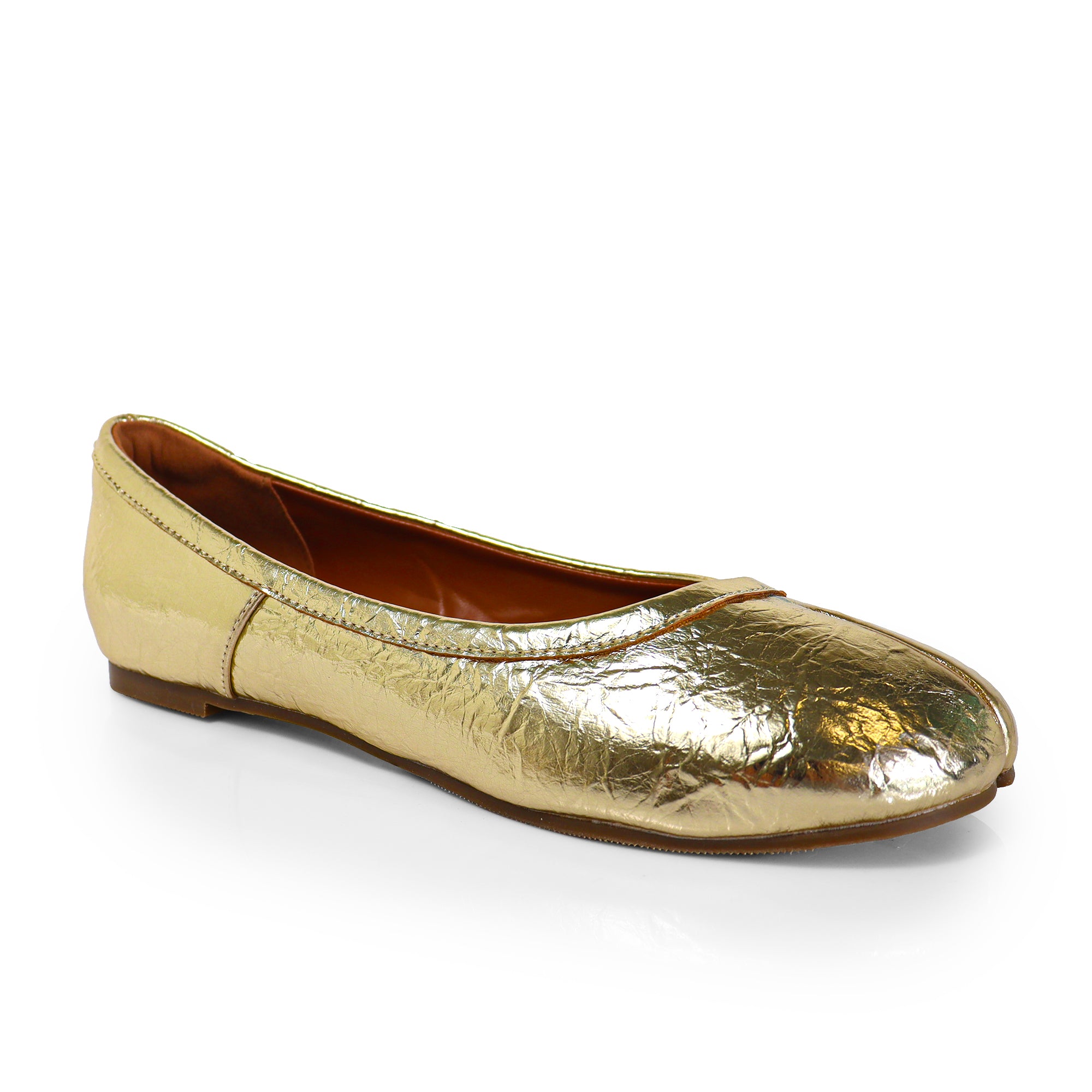 MAHOMES-2 TABI CAMEL SPLIT TOE FLAT GOLD