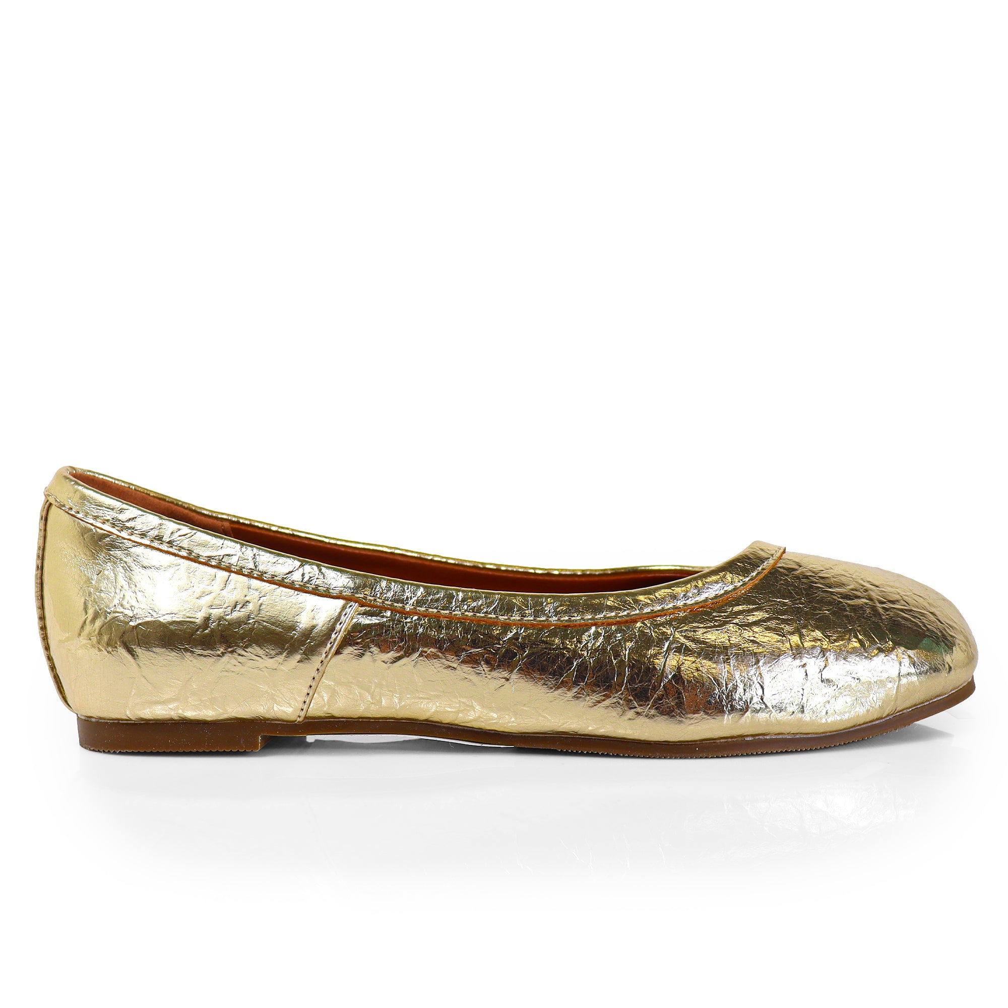 MAHOMES-2 TABI CAMEL SPLIT TOE FLAT GOLD