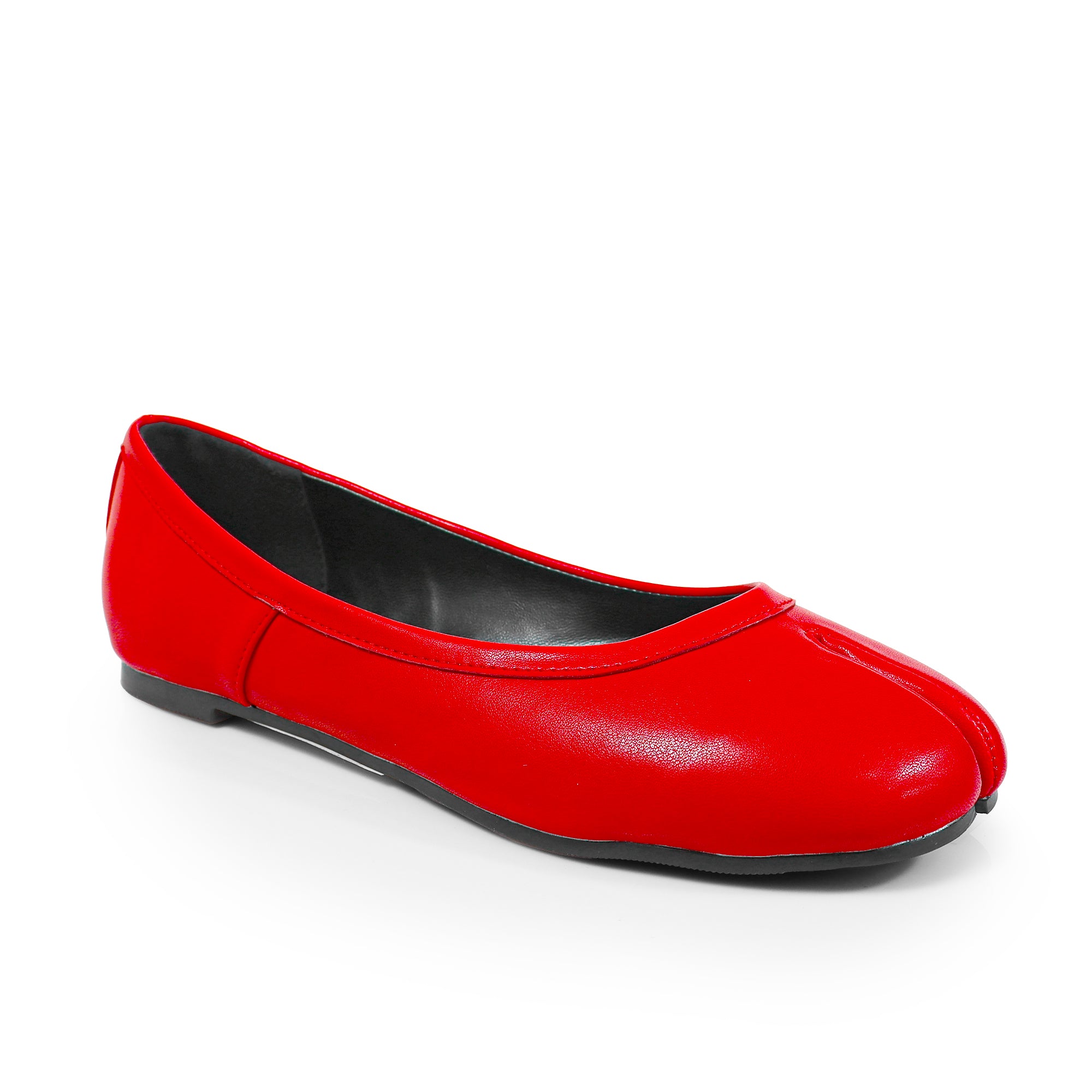 MAHOMES-2 TABI CAMEL SPLIT TOE FLAT RED