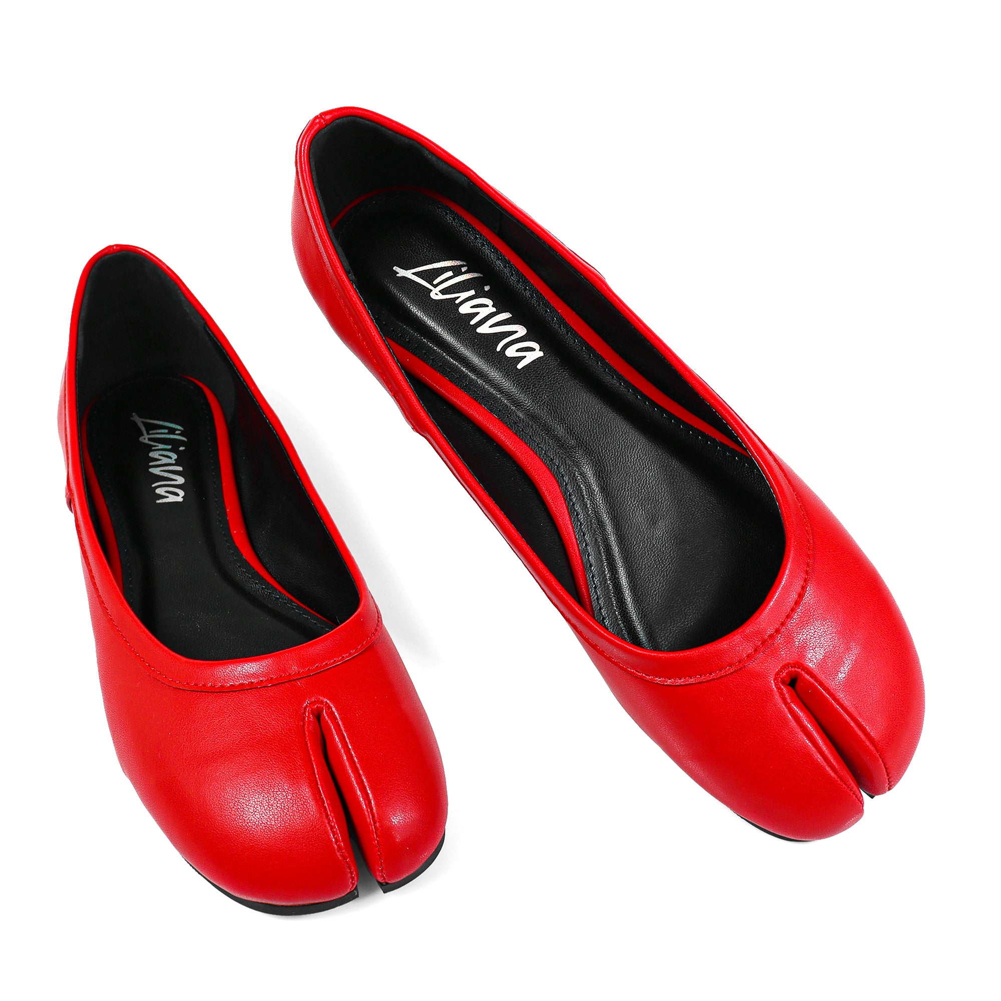 MAHOMES-2 TABI CAMEL SPLIT TOE FLAT RED