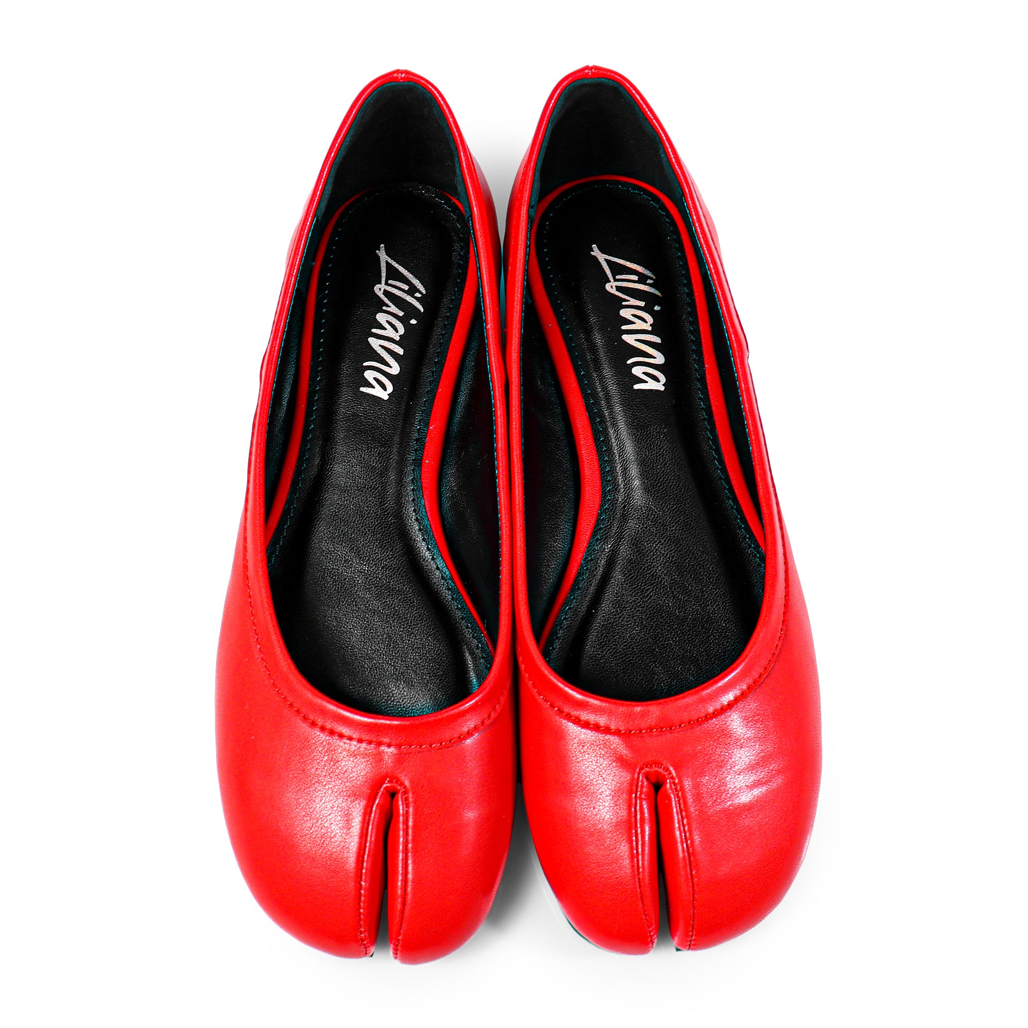MAHOMES-2 TABI CAMEL SPLIT TOE FLAT RED