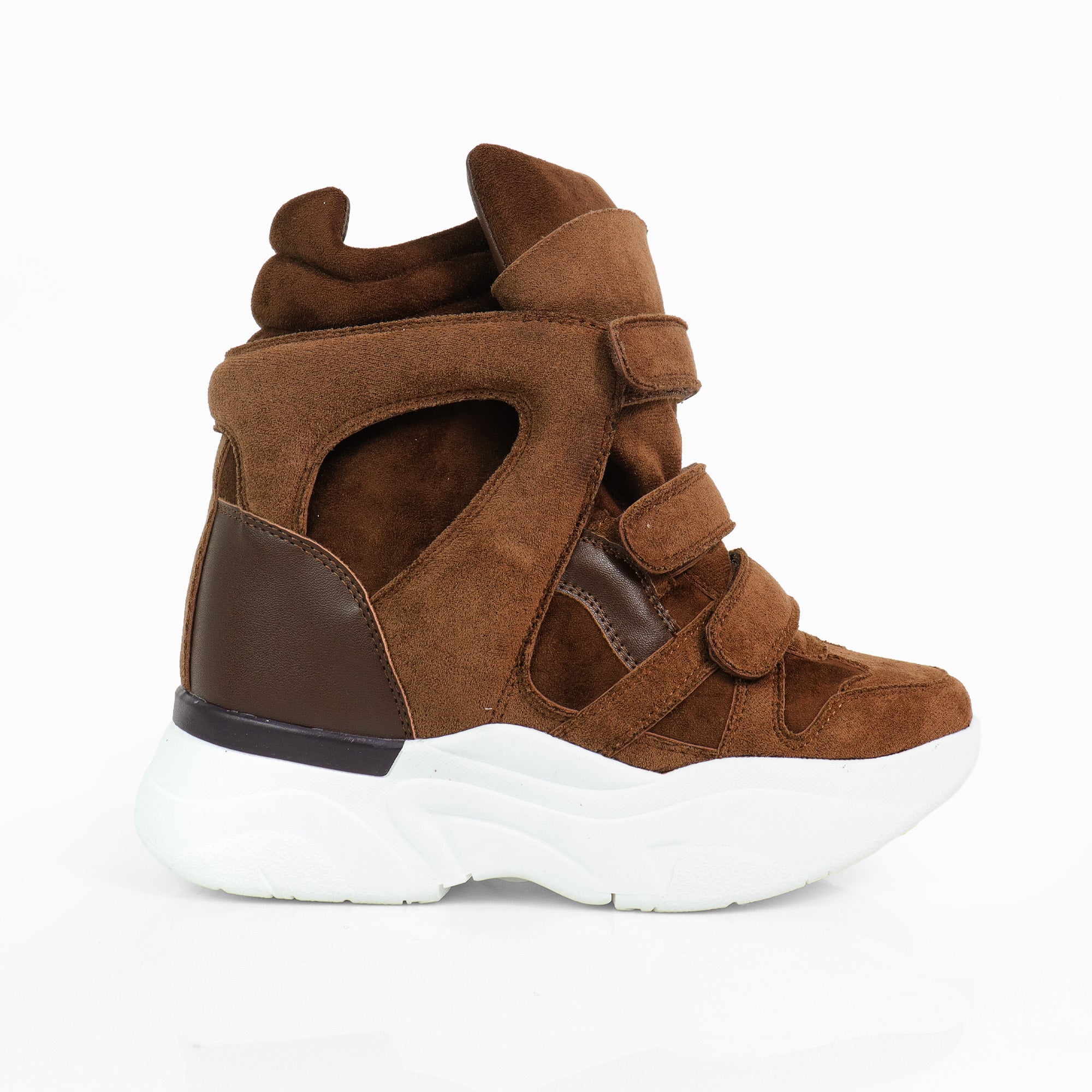 MARANTO-3 SPORTY SNEAKER WEDGE CHOCOLATE SUEDE