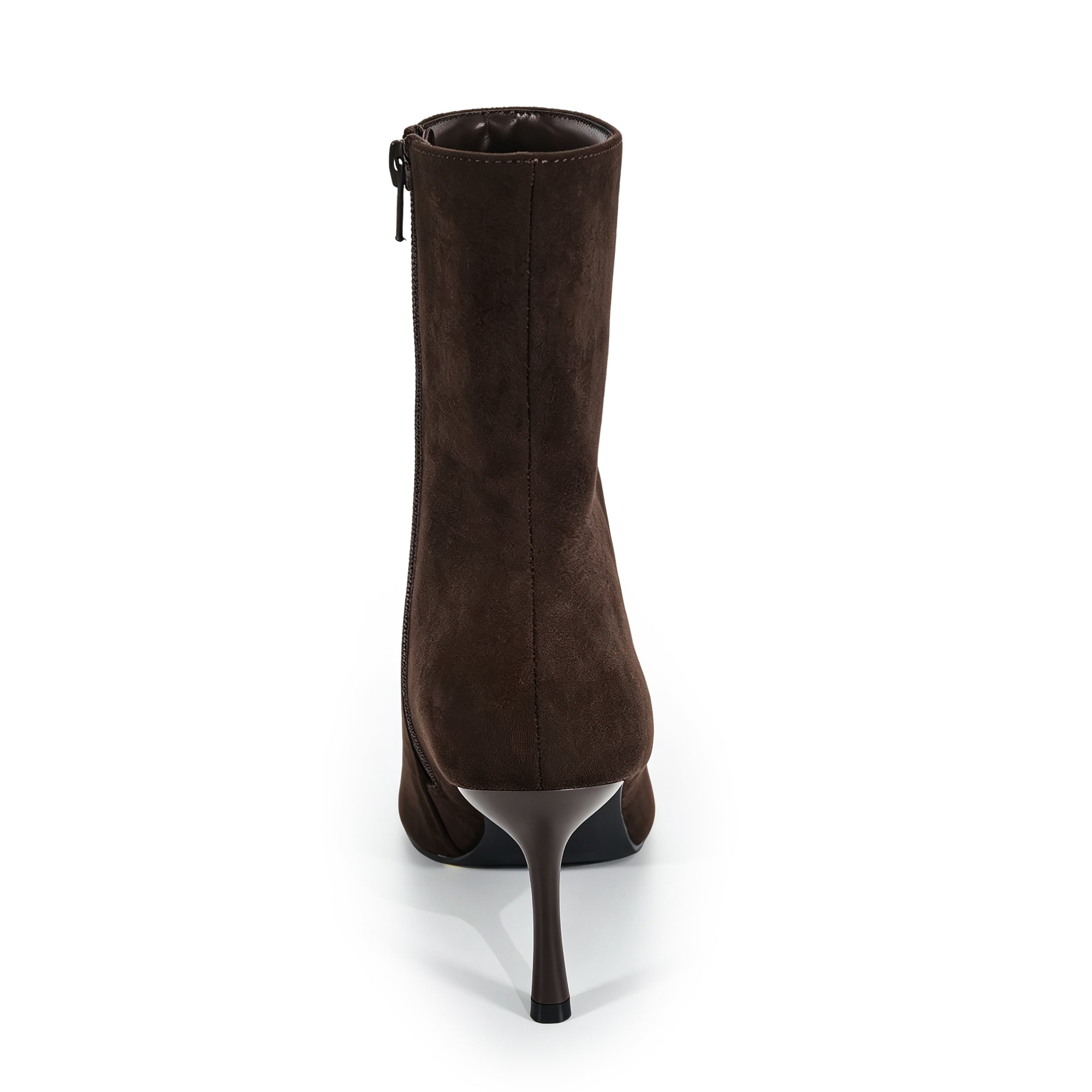 MARIANNE-1 POINTED TOE BOOTIES CHOCOLATE SUEDE