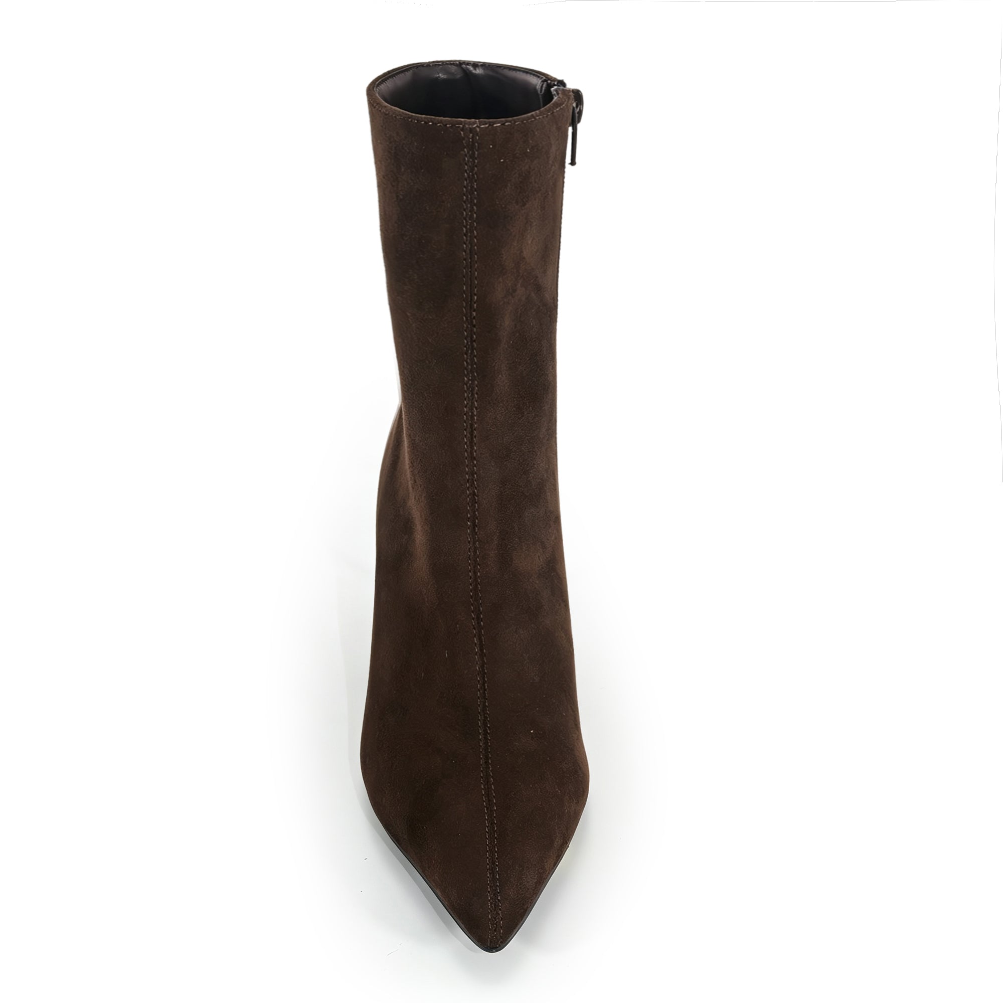 MARIANNE-1 POINTED TOE BOOTIES CHOCOLATE SUEDE