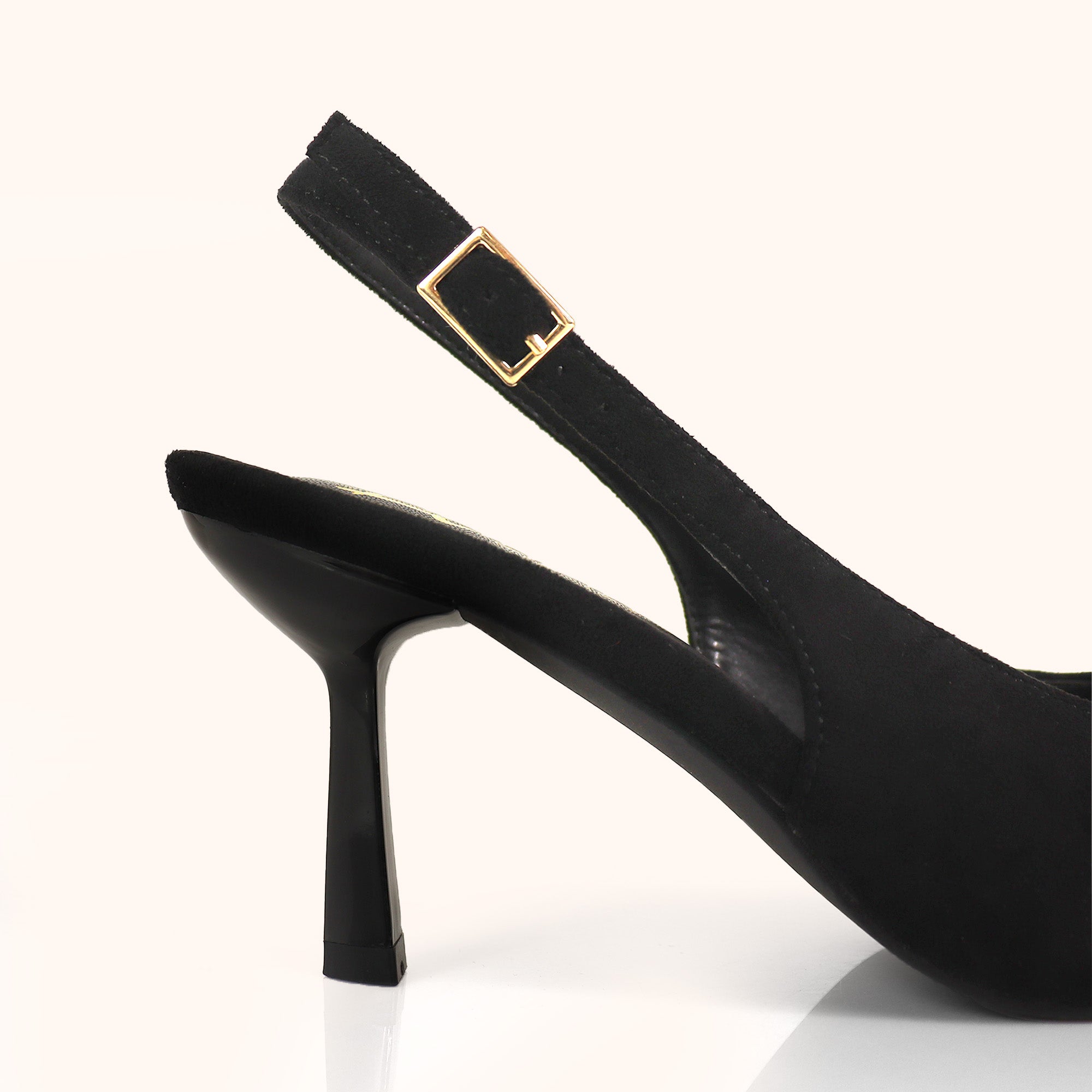 MARIBEL-1 POINTED TOE RHINESTONE HORSEBIT W/SLINGBACK PUMP BLACK