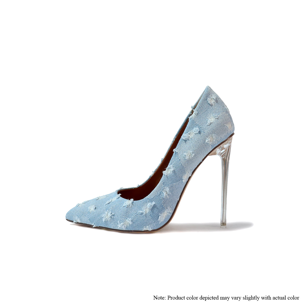 MARKEL-2 DENIM POINTED TOE PUMP W/ BLADE HEEL - DARK DENIM