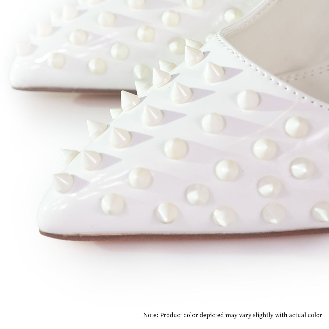 MARKEL-3 POINTED TOE PUMP WITH SPIKES-STILETTO-WHITE