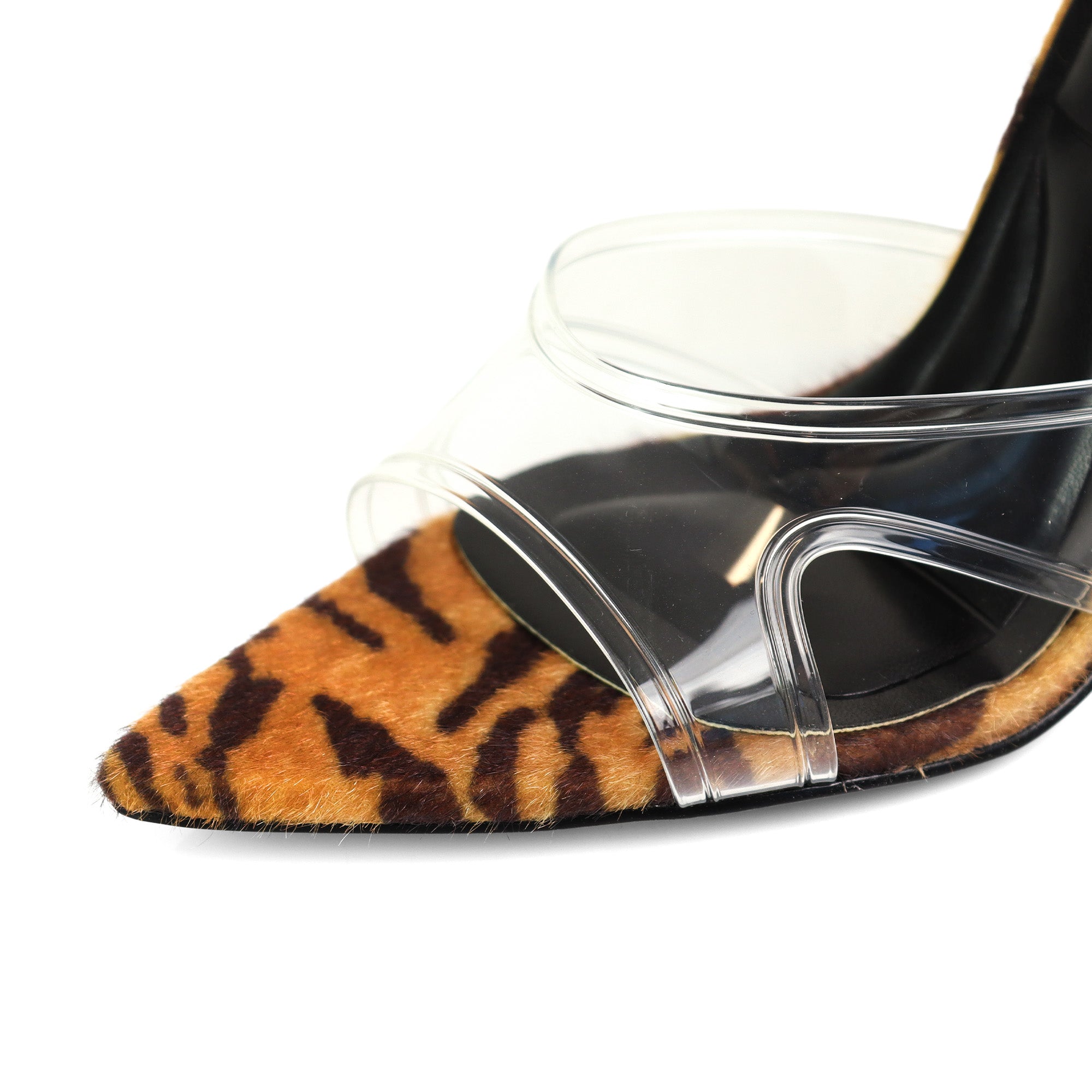 MARLIA-1 POINTED TOE VINY MULE HEEL TIGER