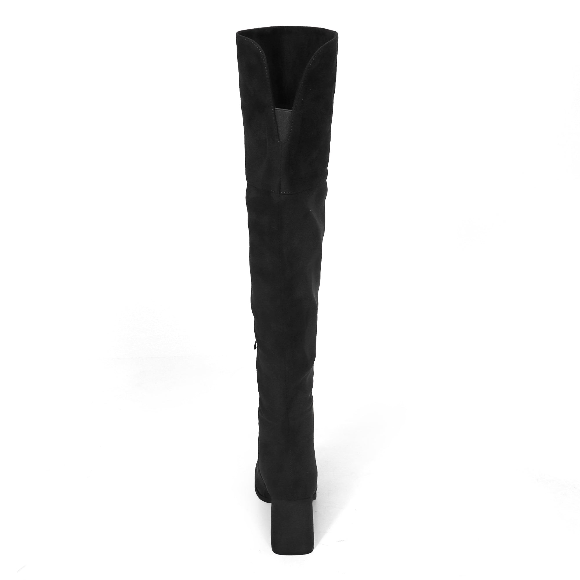 MARTELLA-1 OVER KNEE SUEDE W/ CHUNCKY HEEL BLACK