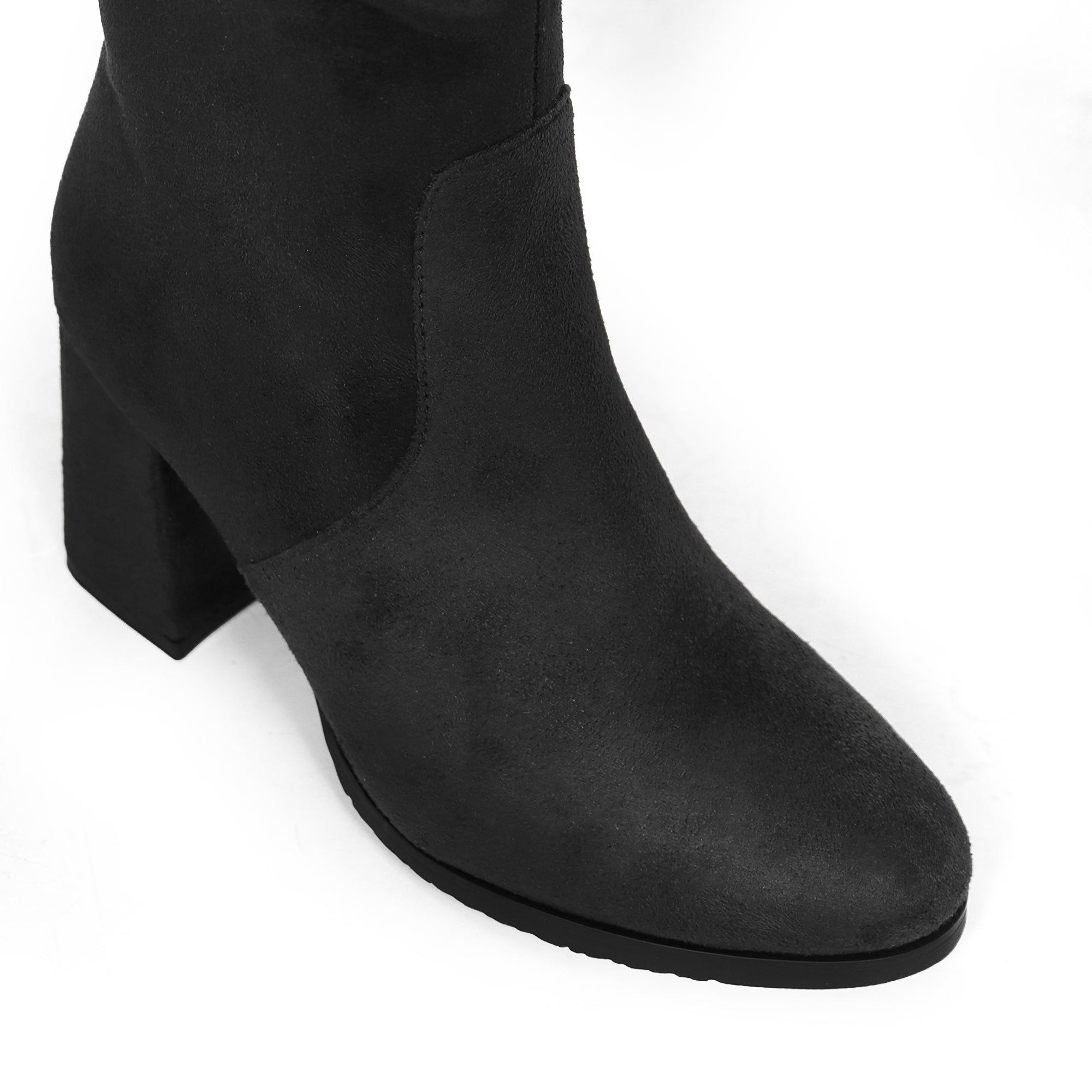 MARTELLA-1 OVER KNEE SUEDE W/ CHUNCKY HEEL BLACK