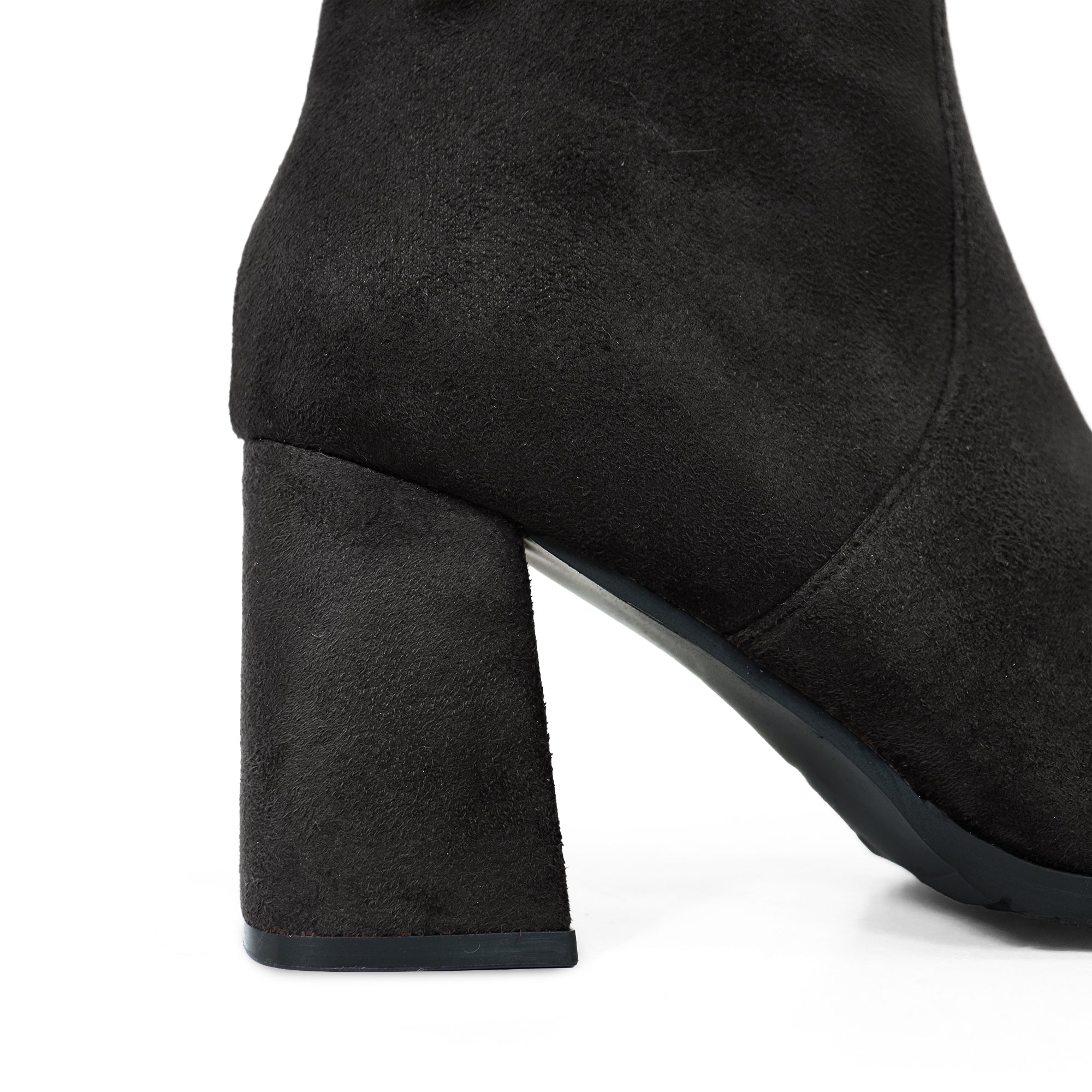 MARTELLA-1 OVER KNEE SUEDE W/ CHUNCKY HEEL BLACK