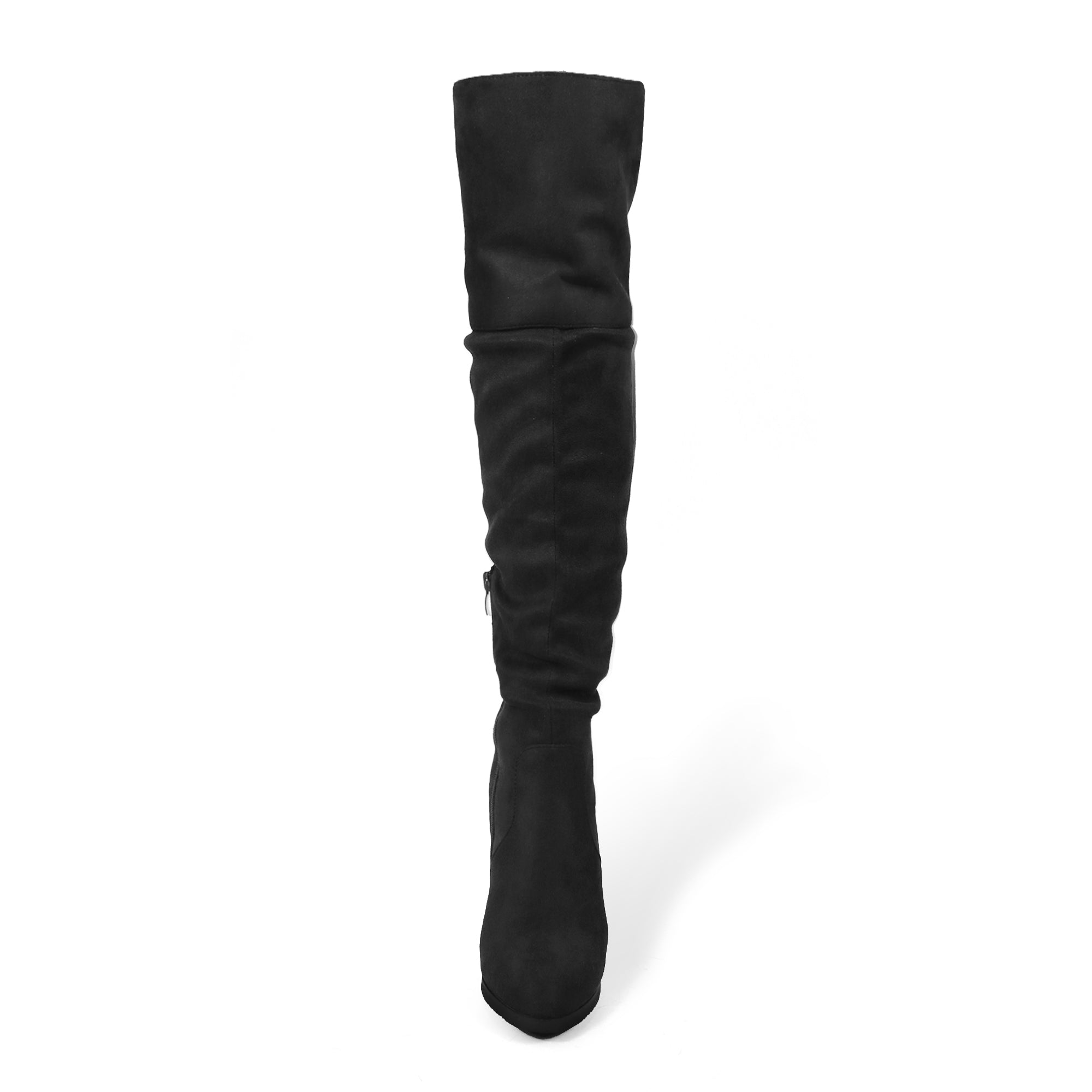 MARTELLA-1 OVER KNEE SUEDE W/ CHUNCKY HEEL BLACK