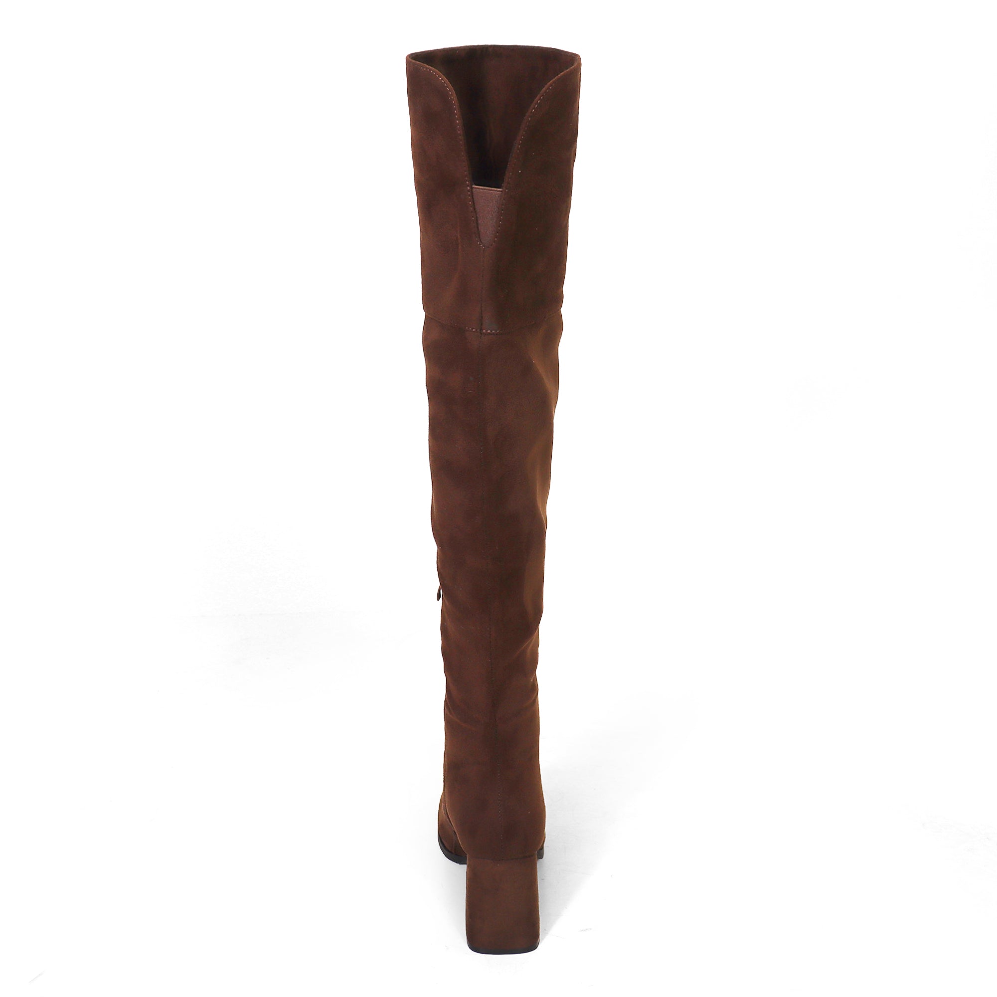 MARTELLA-1 OVER KNEE SUEDE W/ CHUNCKY HEEL CHOCOLATE