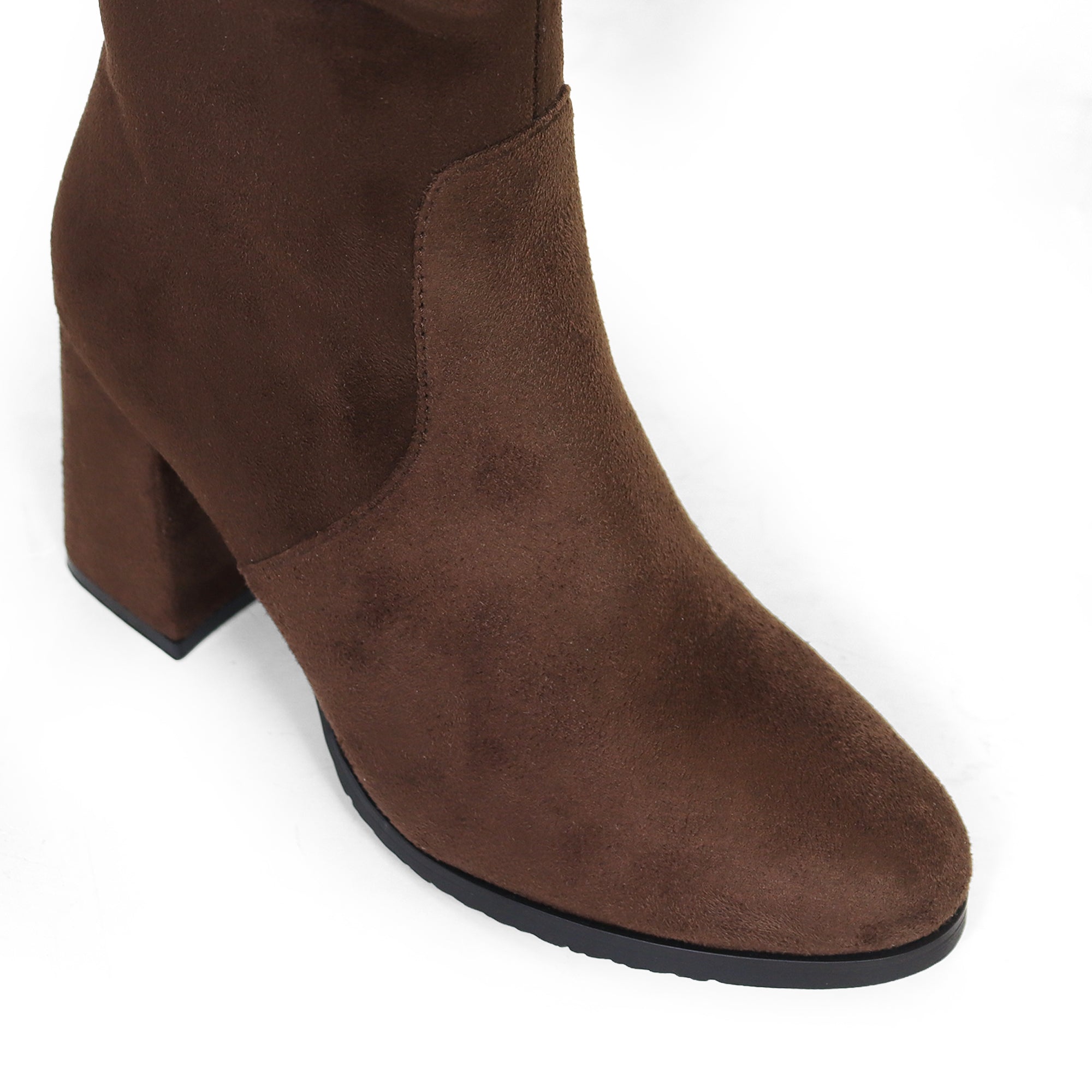 MARTELLA-1 OVER KNEE SUEDE W/ CHUNCKY HEEL CHOCOLATE