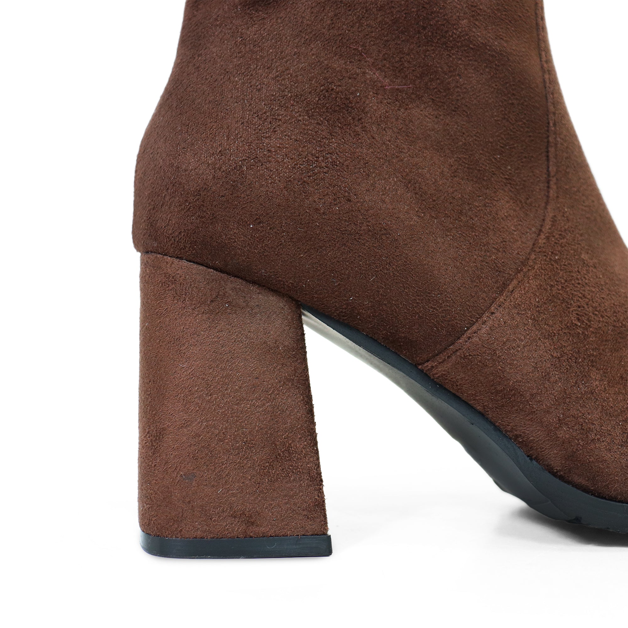 MARTELLA-1 OVER KNEE SUEDE W/ CHUNCKY HEEL CHOCOLATE