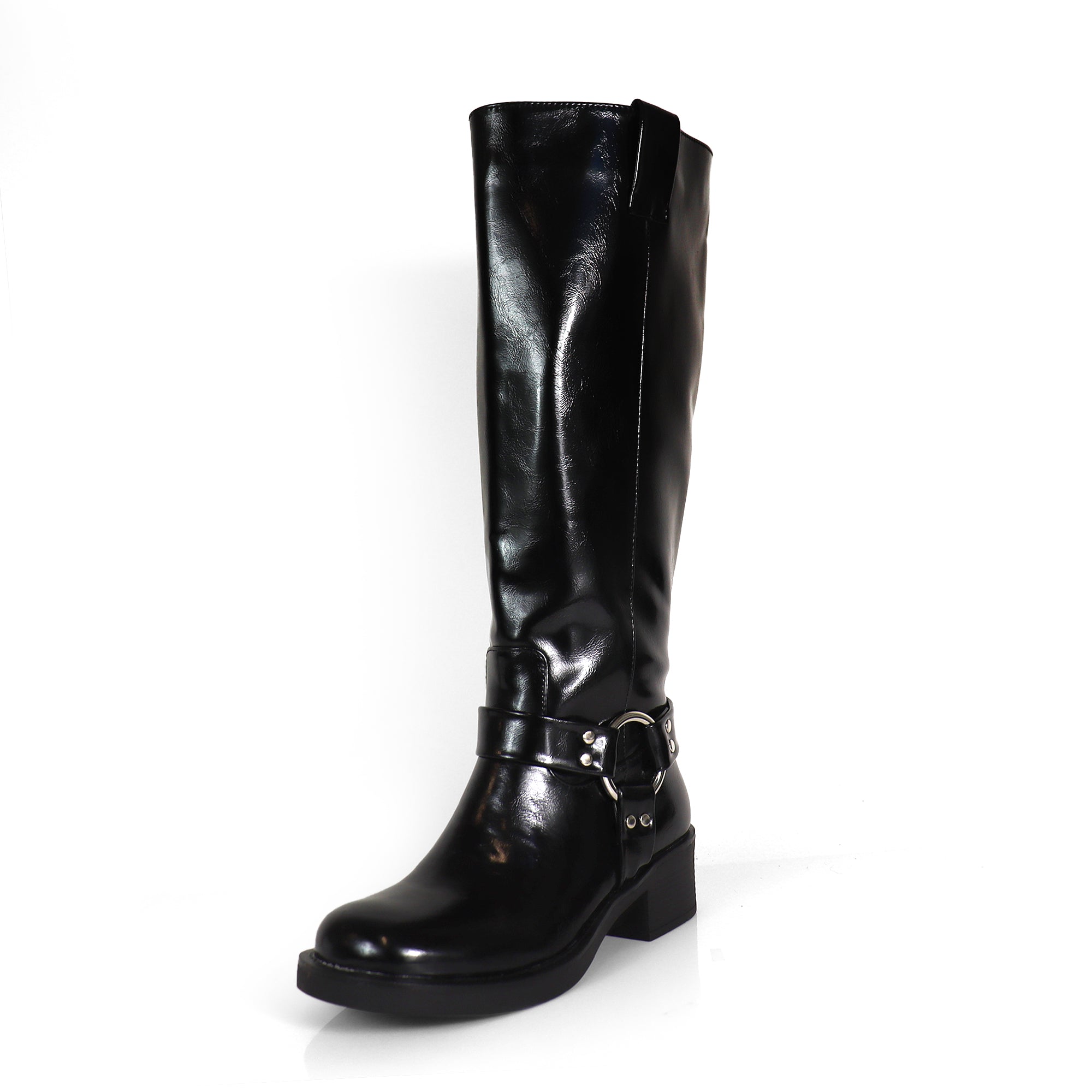 MATEO-1 CLOSED TOE KNEE HIGH BOOTS BLACK