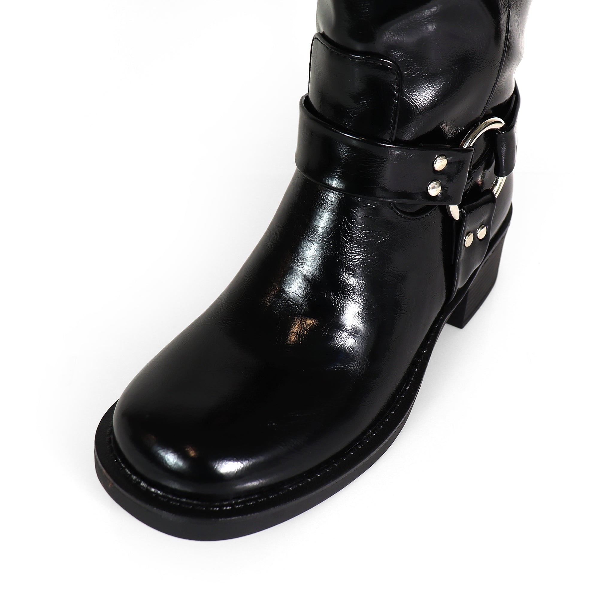 MATEO-1 CLOSED TOE KNEE HIGH BOOTS BLACK