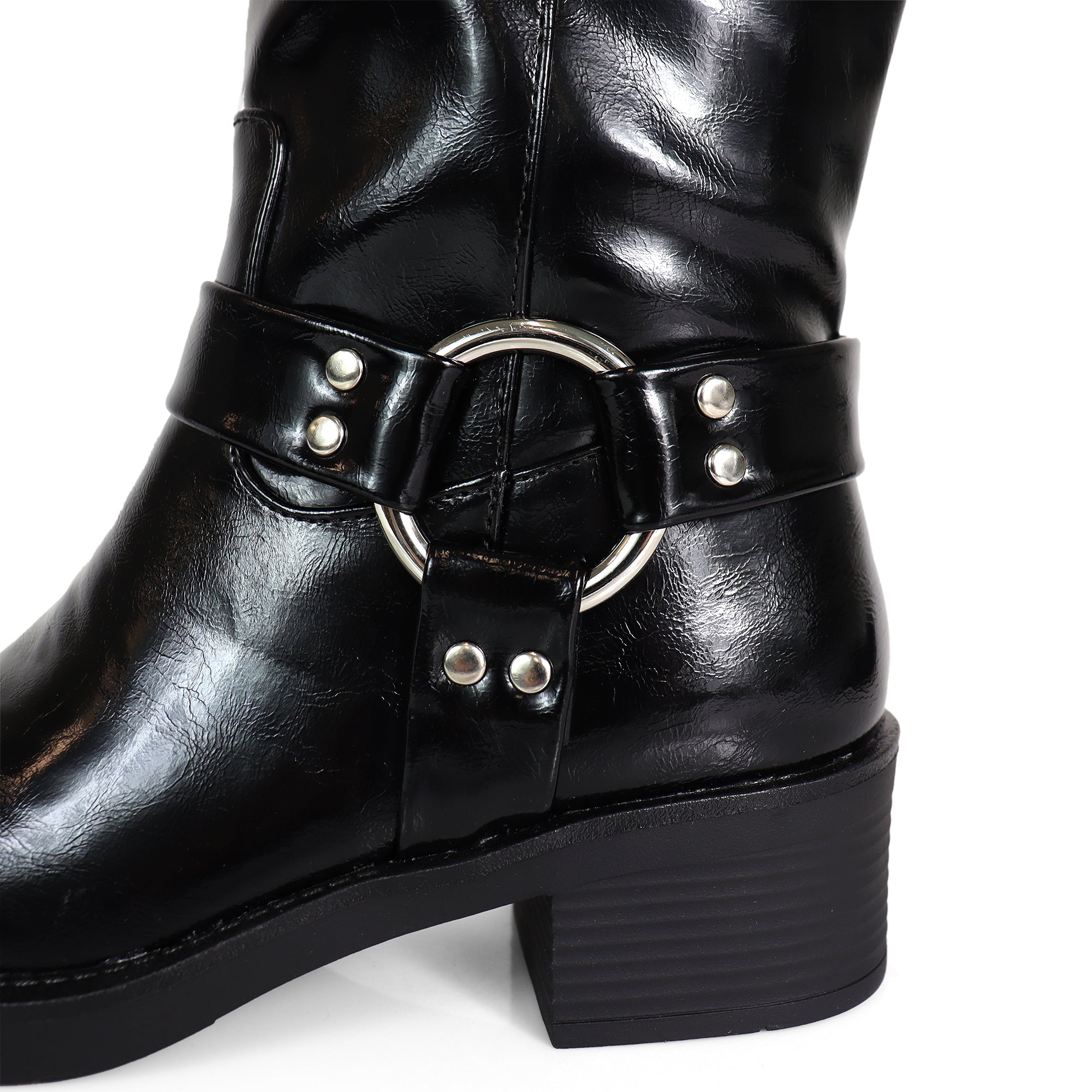 MATEO-1 CLOSED TOE KNEE HIGH BOOTS BLACK