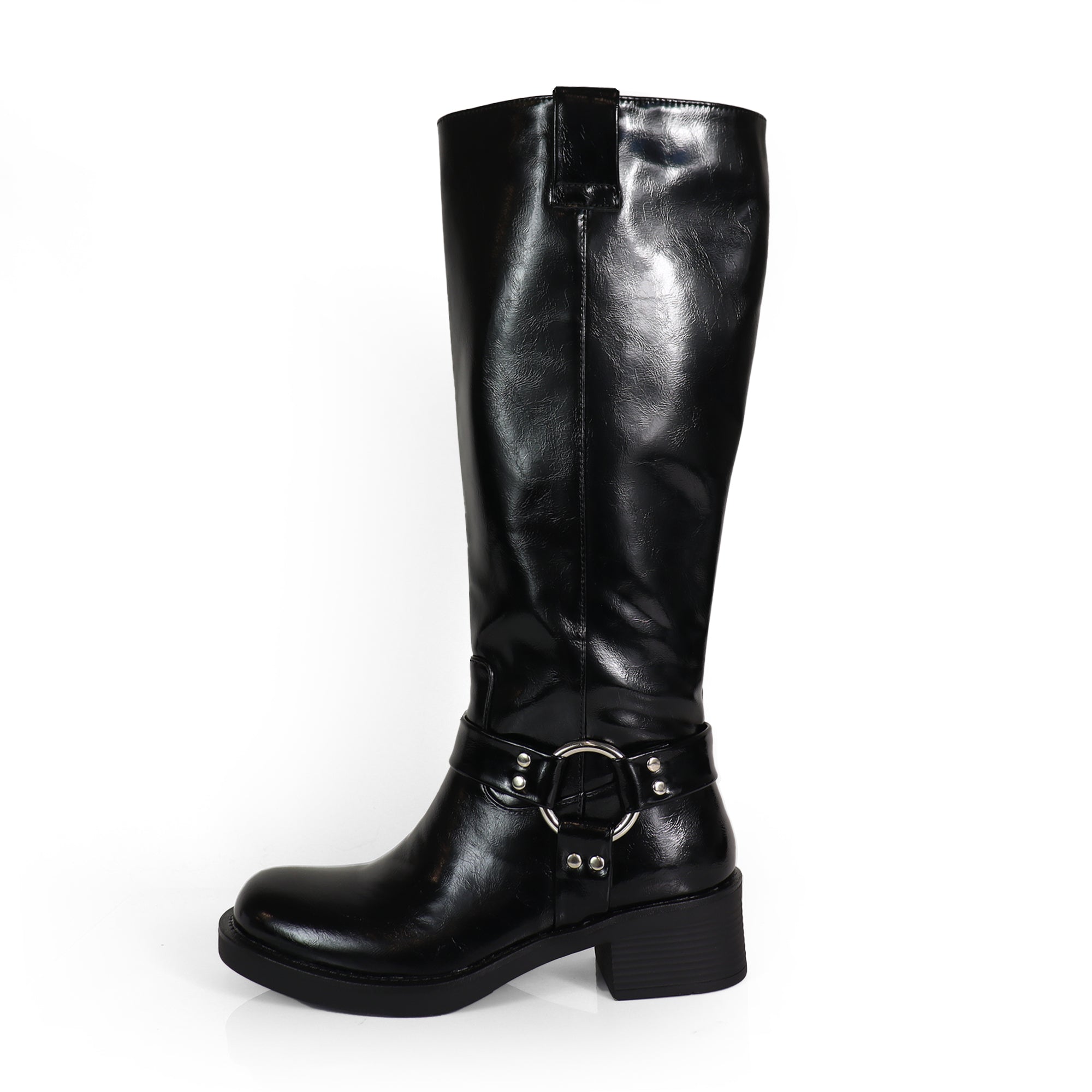 MATEO-1 CLOSED TOE KNEE HIGH BOOTS BLACK