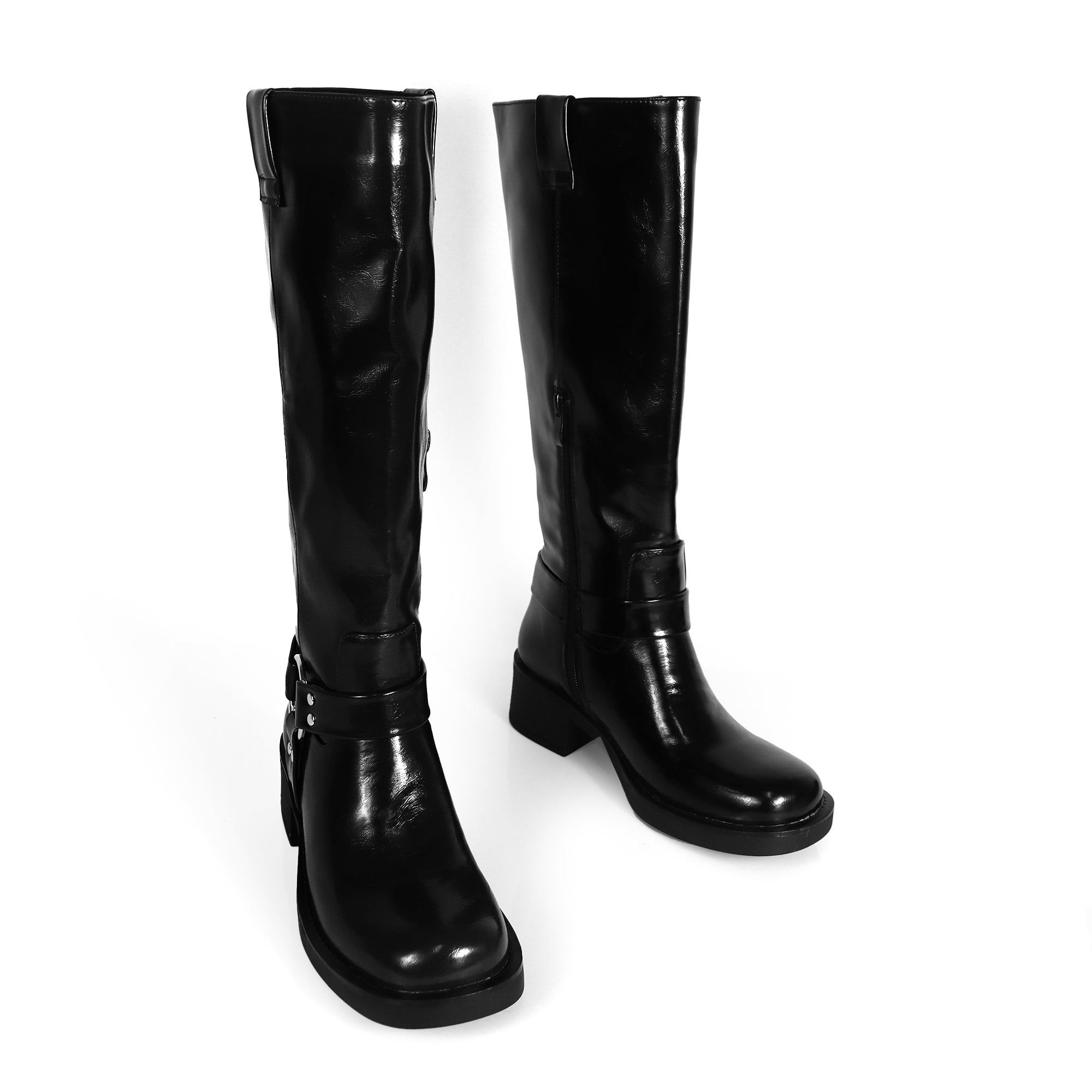 MATEO-1 CLOSED TOE KNEE HIGH BOOTS BLACK