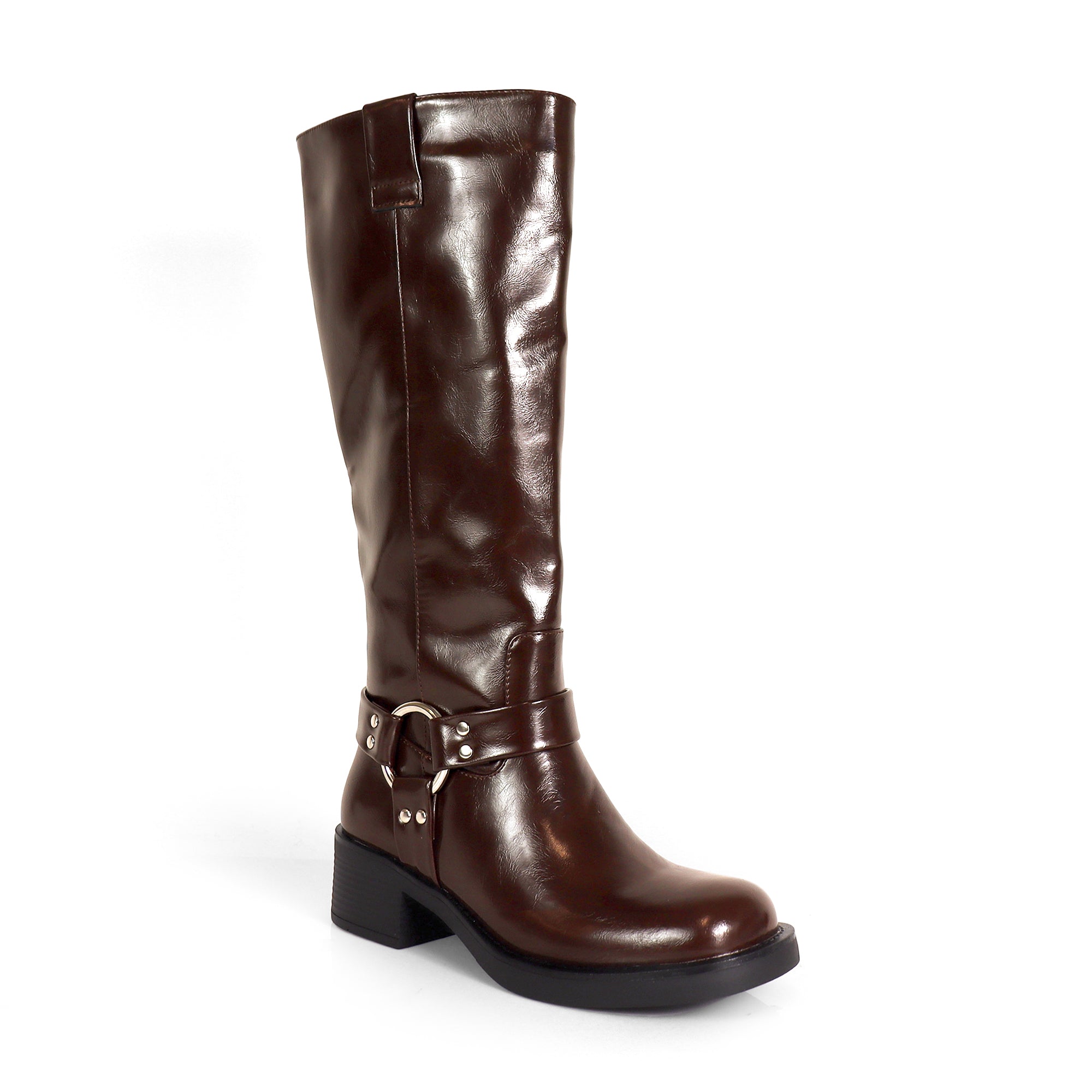 MATEO-1 CLOSED TOE KNEE HIGH BOOTS CHOCOLATE