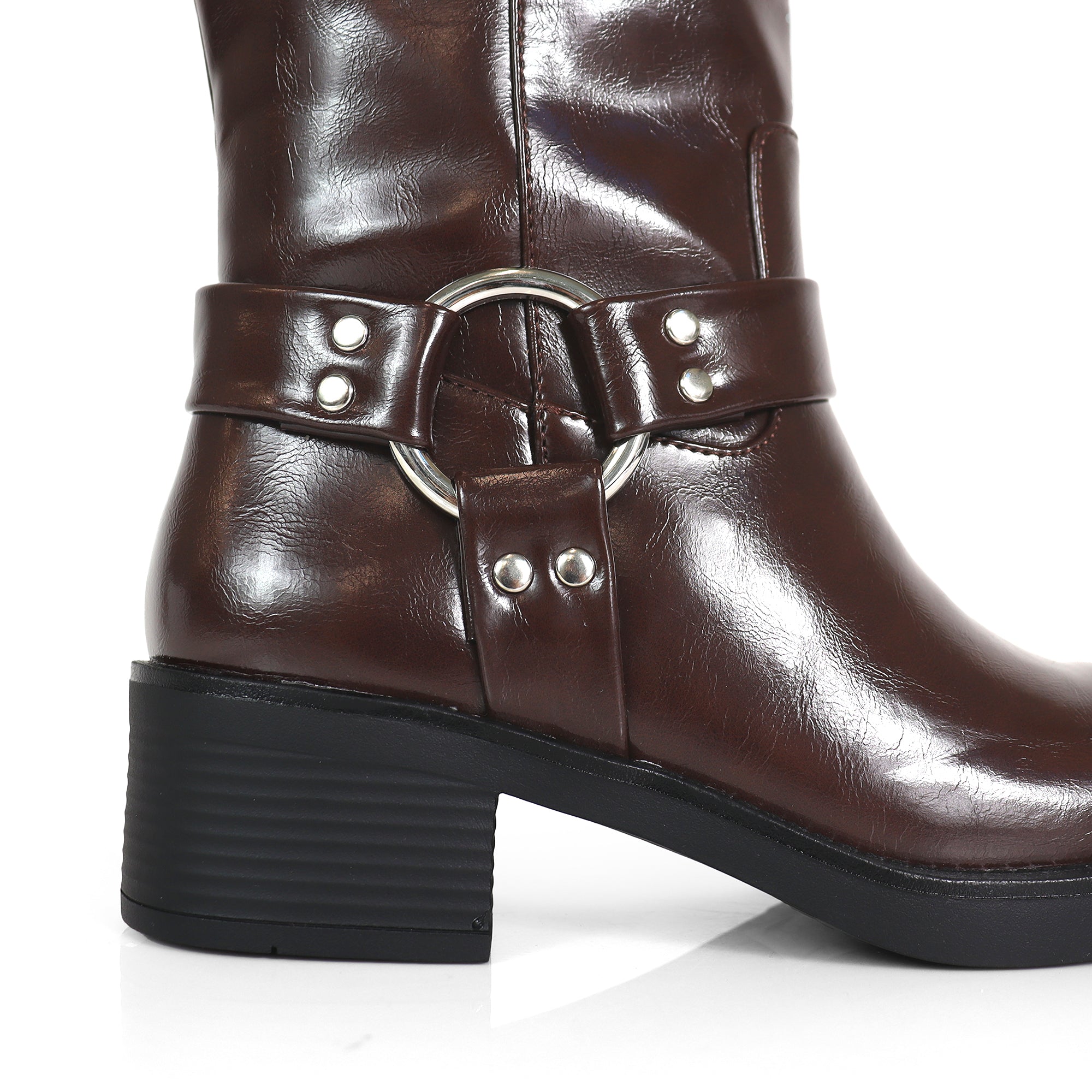 MATEO-1 CLOSED TOE KNEE HIGH BOOTS CHOCOLATE
