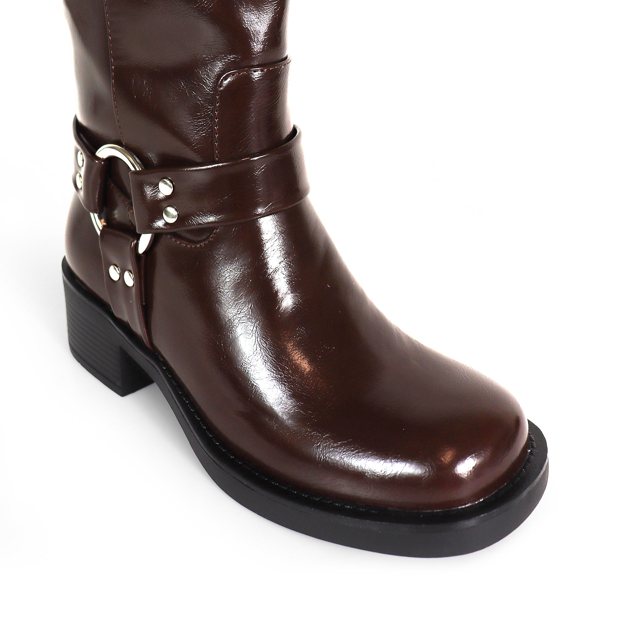 MATEO-1 CLOSED TOE KNEE HIGH BOOTS CHOCOLATE