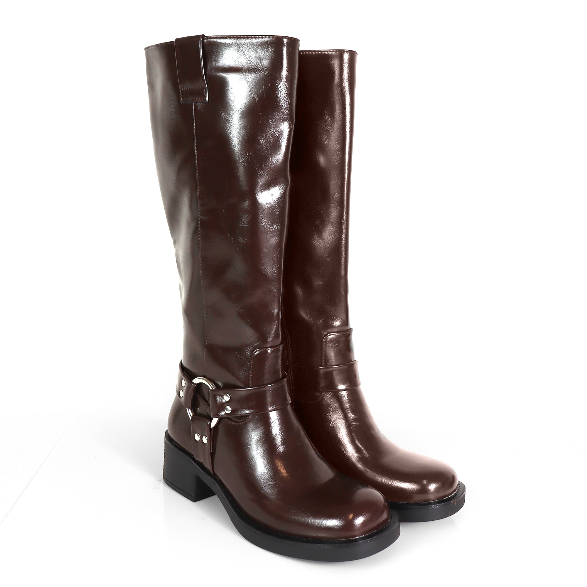 MATEO-1 CLOSED TOE KNEE HIGH BOOTS CHOCOLATE