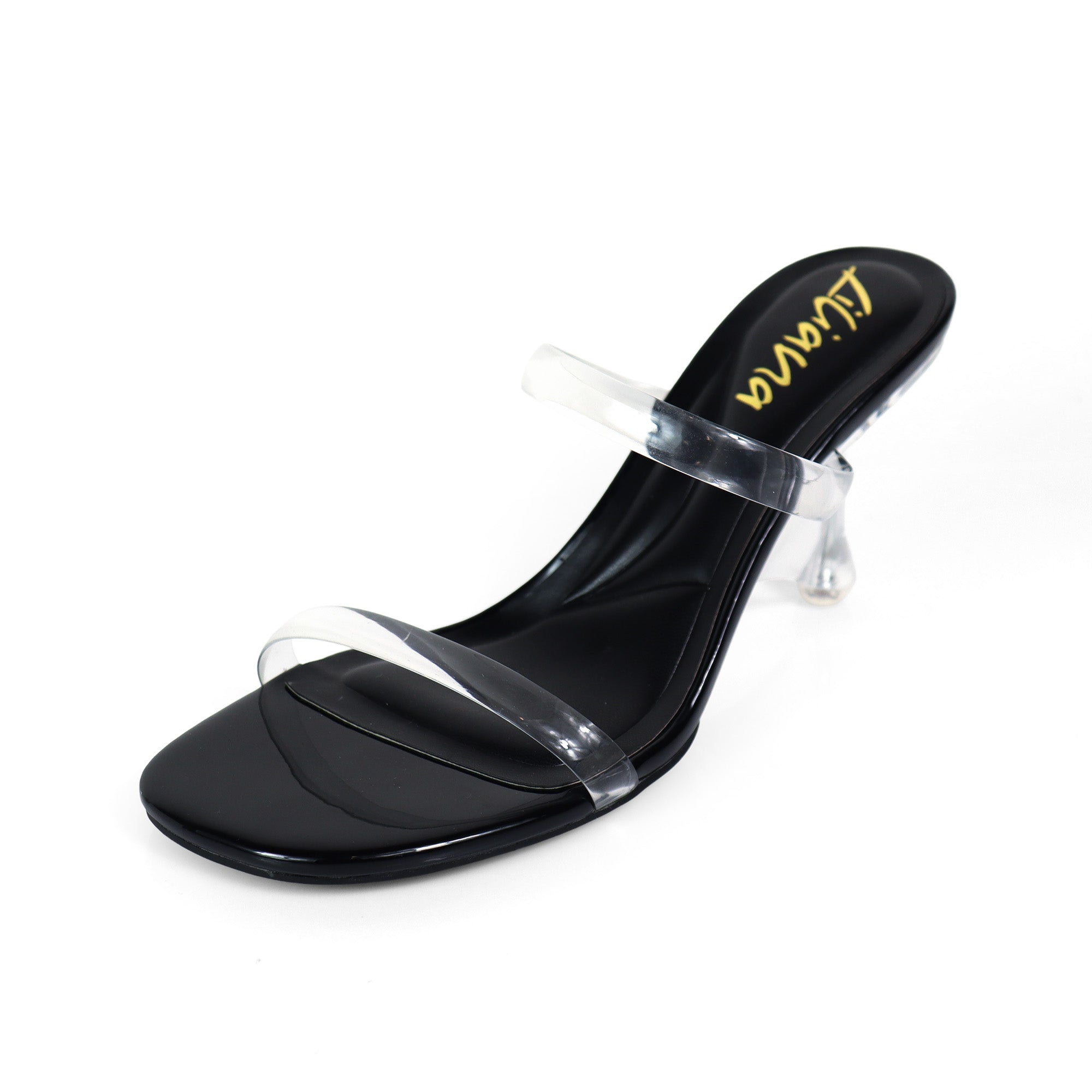 MEIJER-1 TRANSPARENTS STRAP W/ CLEAR HEEL BLACK