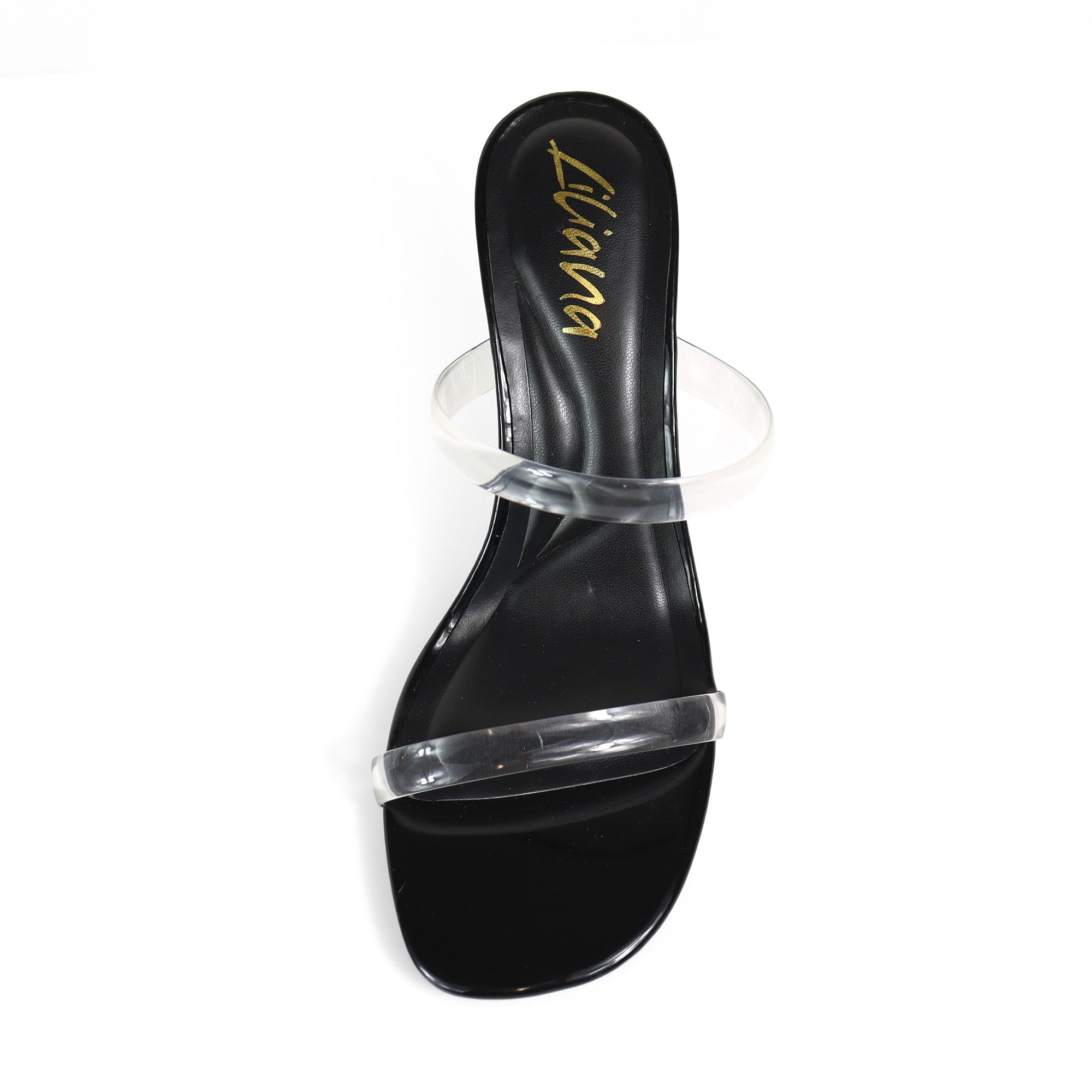 MEIJER-1 TRANSPARENTS STRAP W/ CLEAR HEEL BLACK