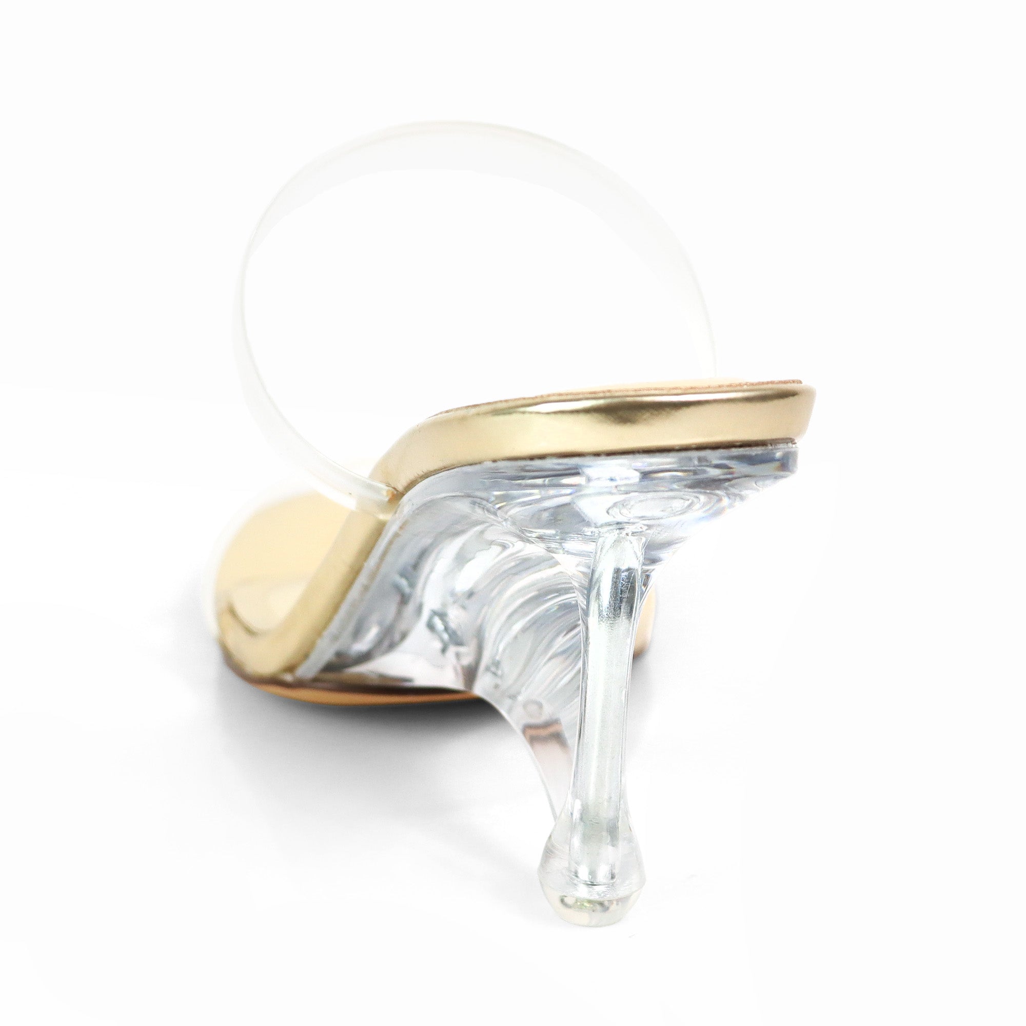MEIJER-1 TRANSPARENTS STRAP W/ CLEAR HEEL GOLD