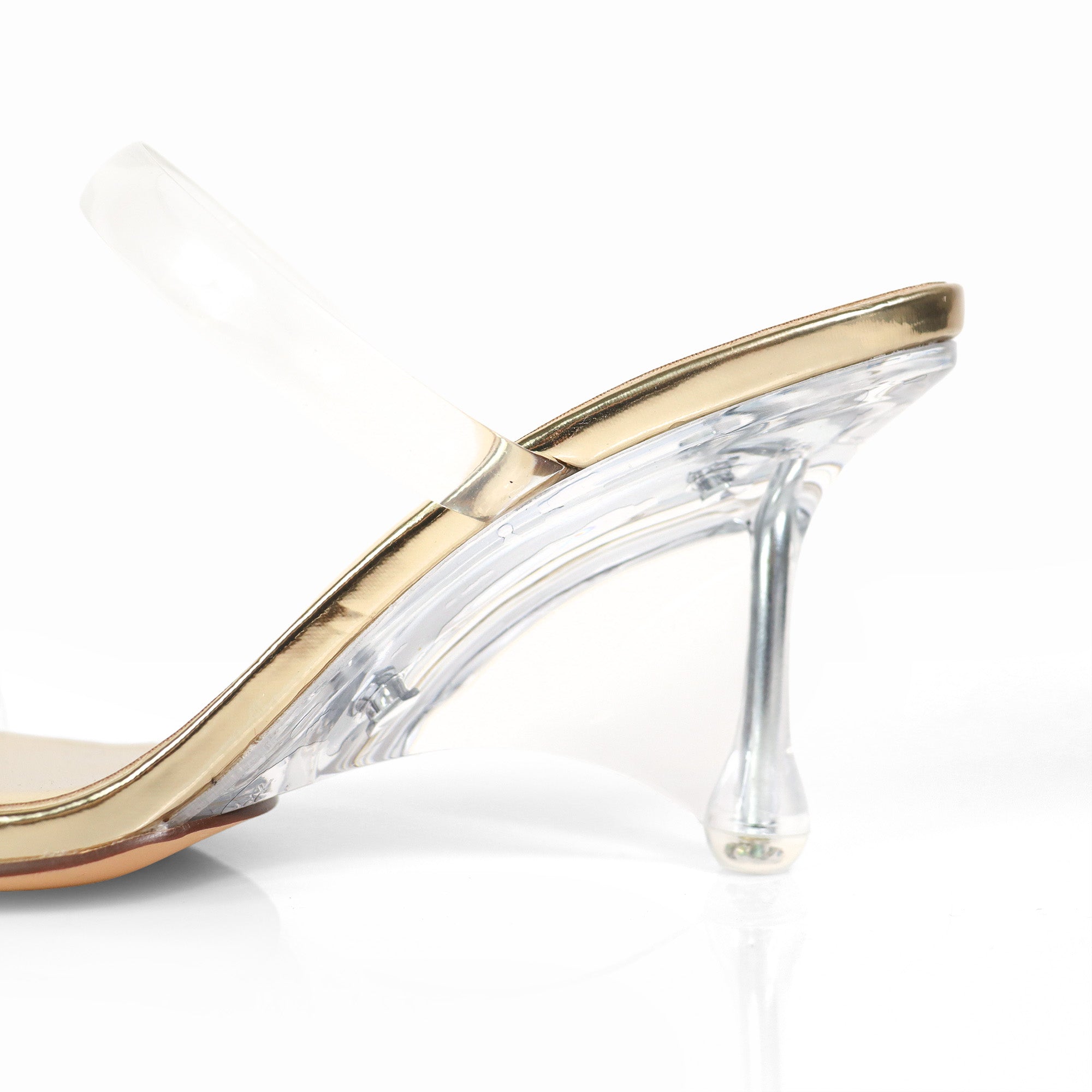 MEIJER-1 TRANSPARENTS STRAP W/ CLEAR HEEL GOLD