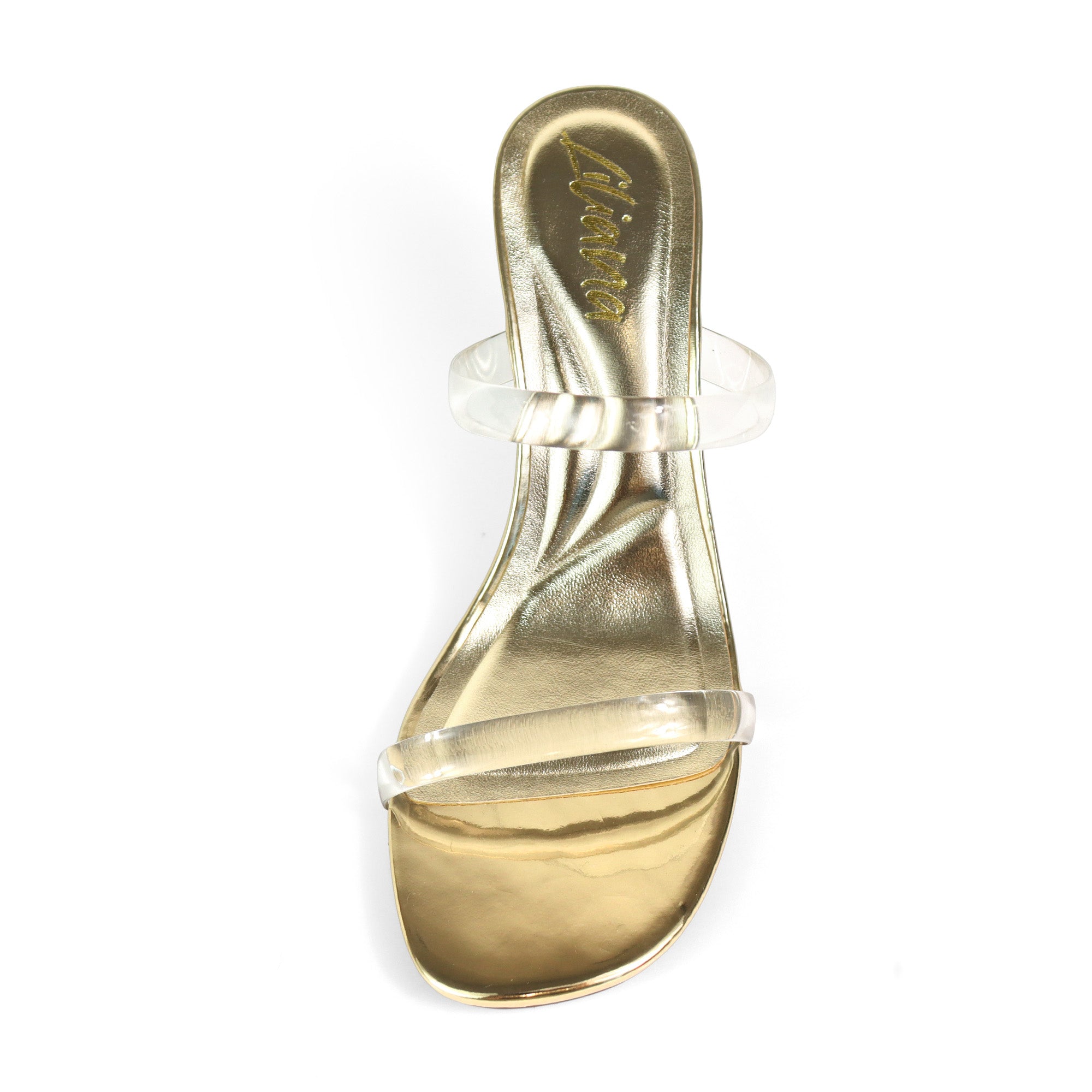 MEIJER-1 TRANSPARENTS STRAP W/ CLEAR HEEL GOLD