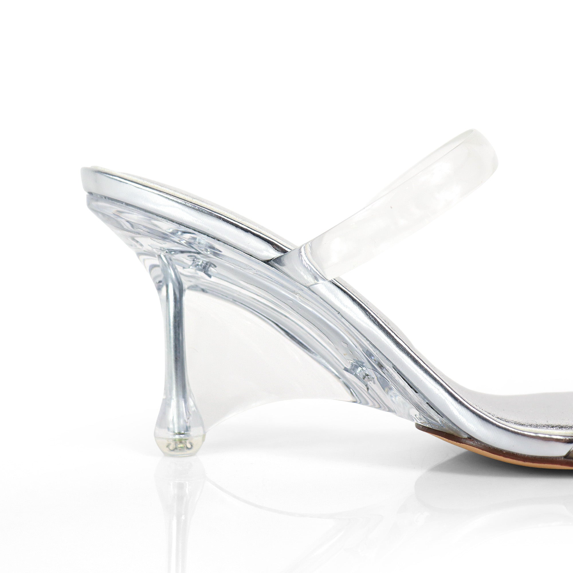 MEIJER-1 TRANSPARENTS STRAP W/ CLEAR HEEL SILVER