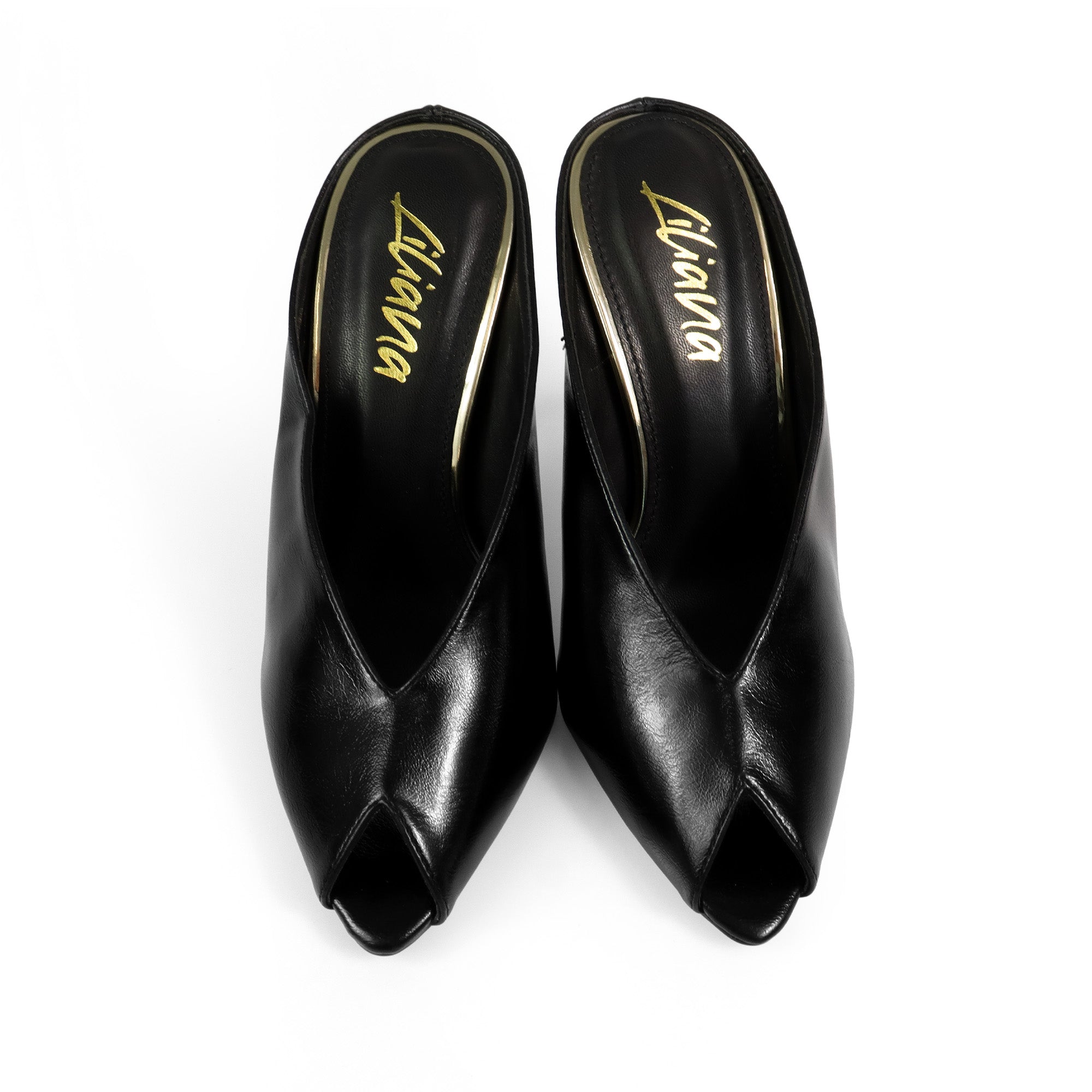 MILAN-1 PEEP TOE ANKLE STRAP HEEL BLACK