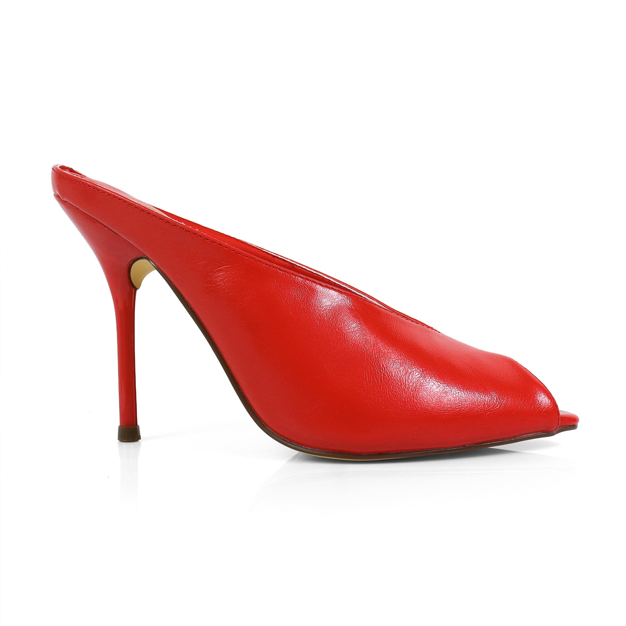 MILAN-1 PEEP TOE ANKLE STRAP HEEL RED