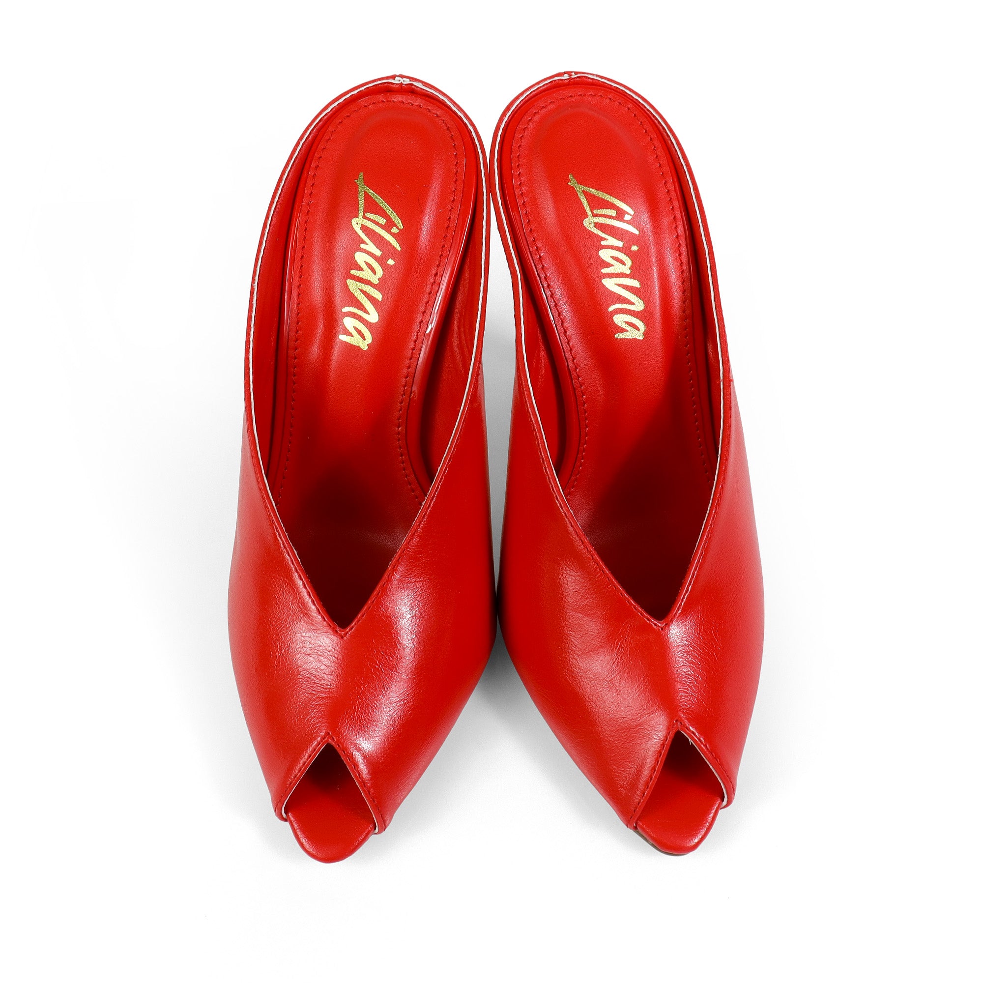 MILAN-1 PEEP TOE ANKLE STRAP HEEL RED
