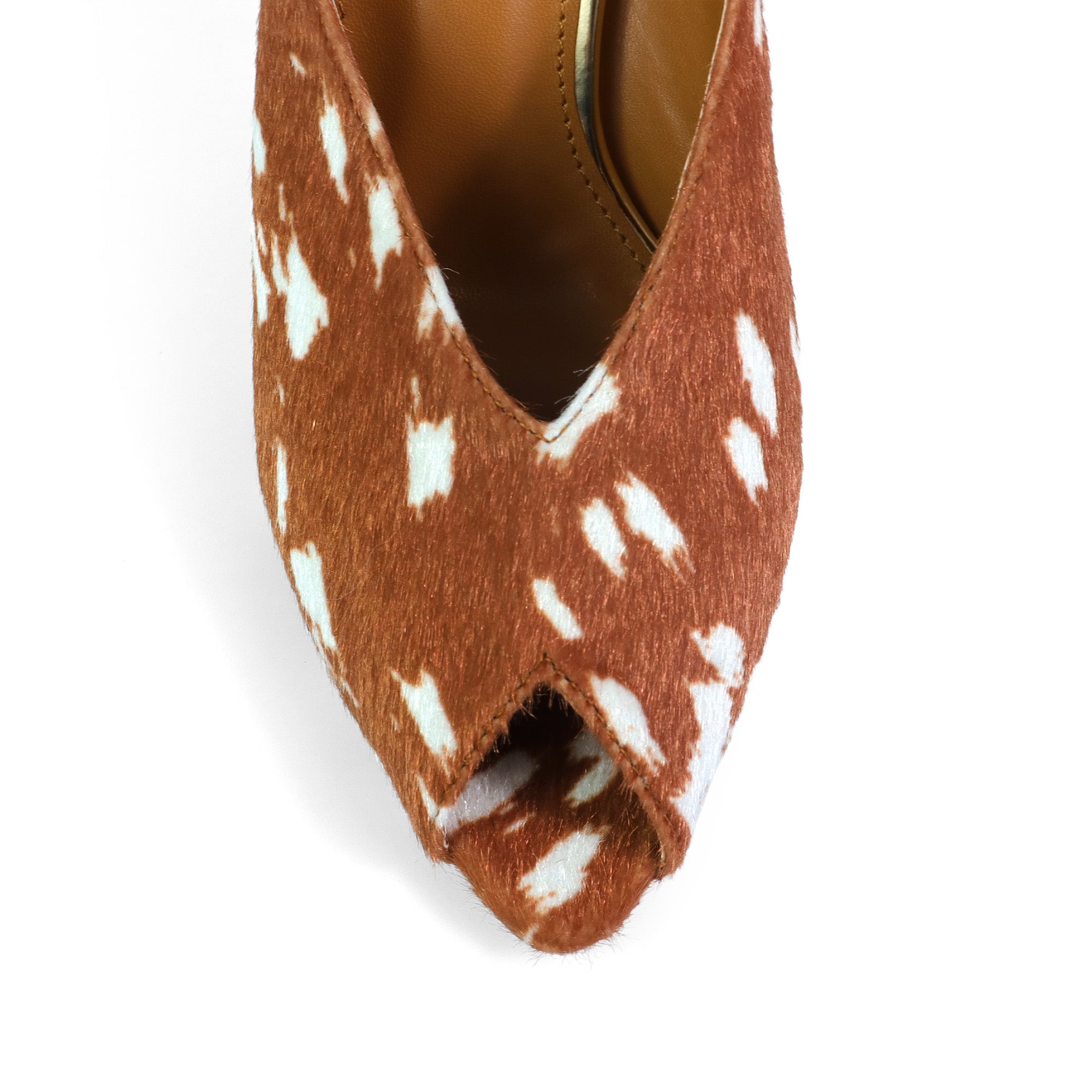 MILAN-1 PEEP TOE ANKLE STRAP HEEL TAN MULTI