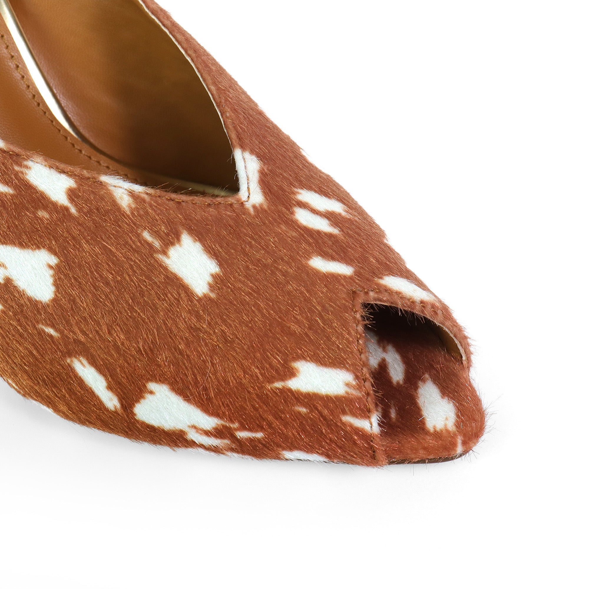 MILAN-1 PEEP TOE ANKLE STRAP HEEL TAN MULTI