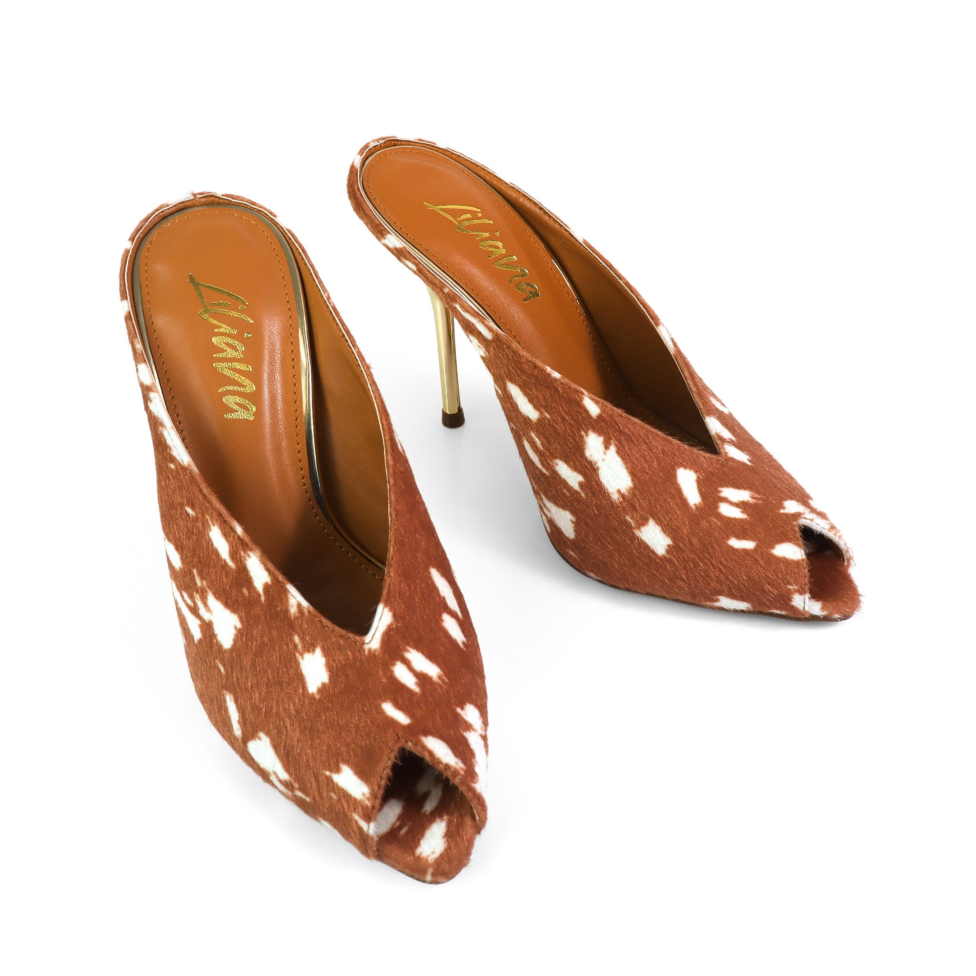 MILAN-1 PEEP TOE ANKLE STRAP HEEL TAN MULTI