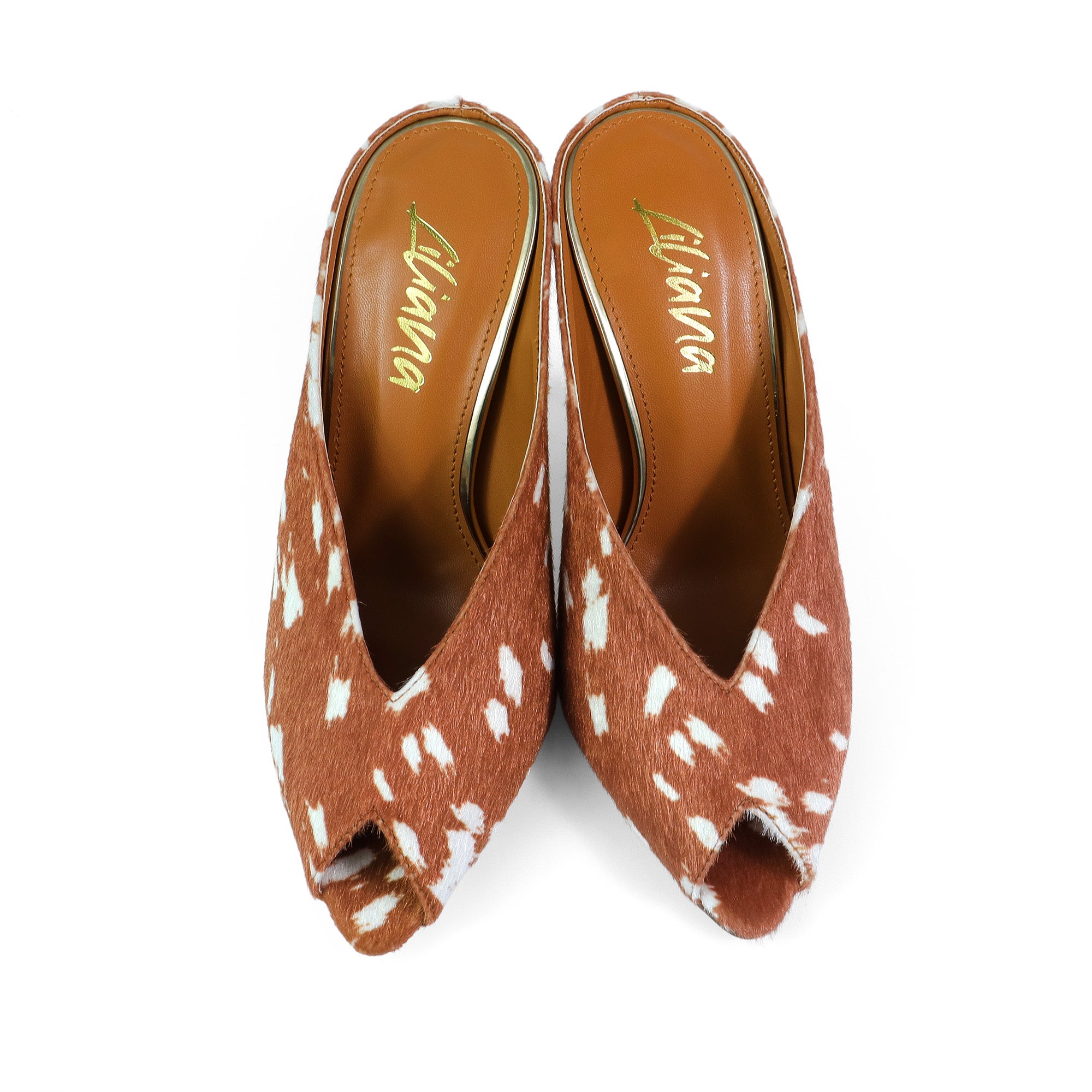 MILAN-1 PEEP TOE ANKLE STRAP HEEL TAN MULTI