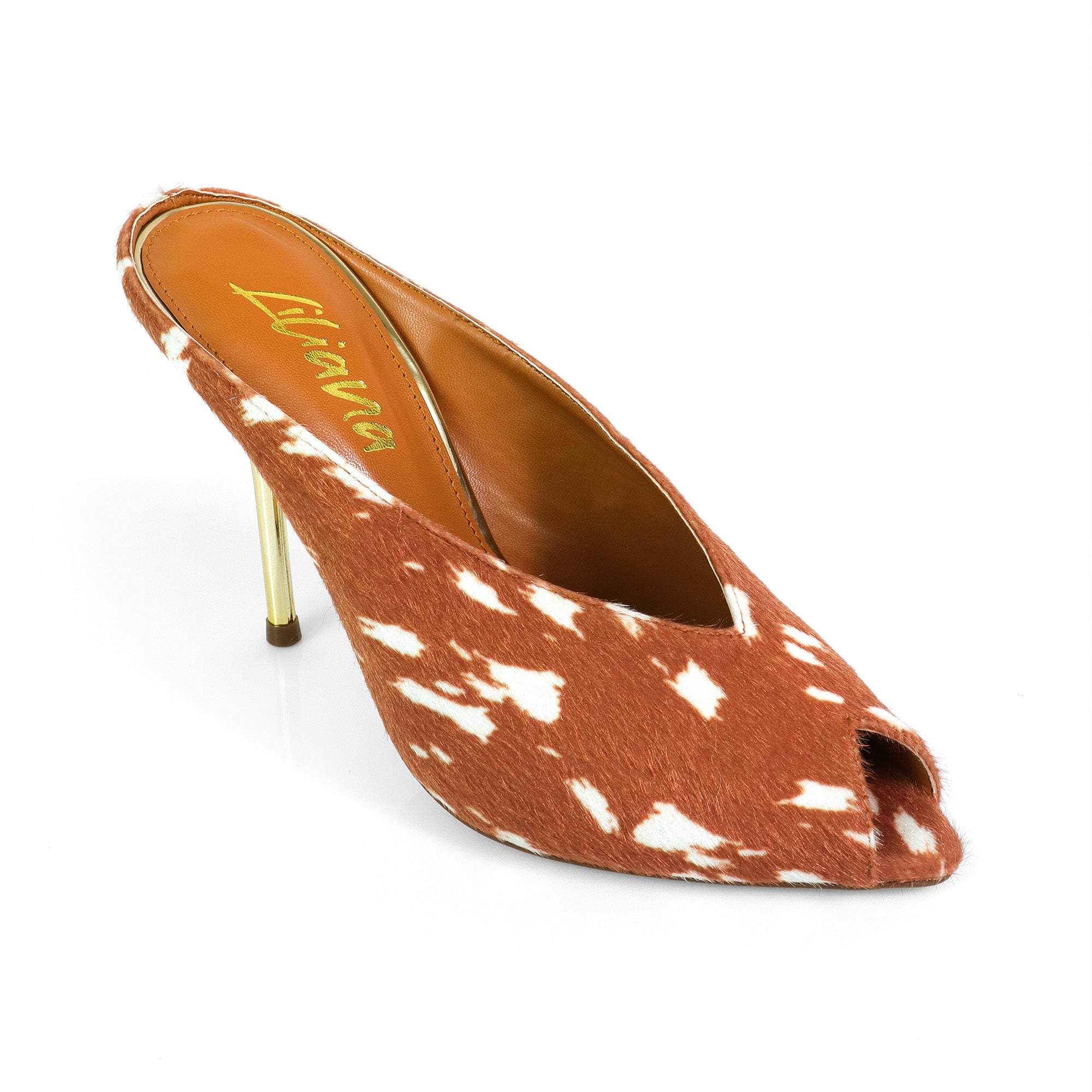 MILAN-1 PEEP TOE ANKLE STRAP HEEL TAN MULTI